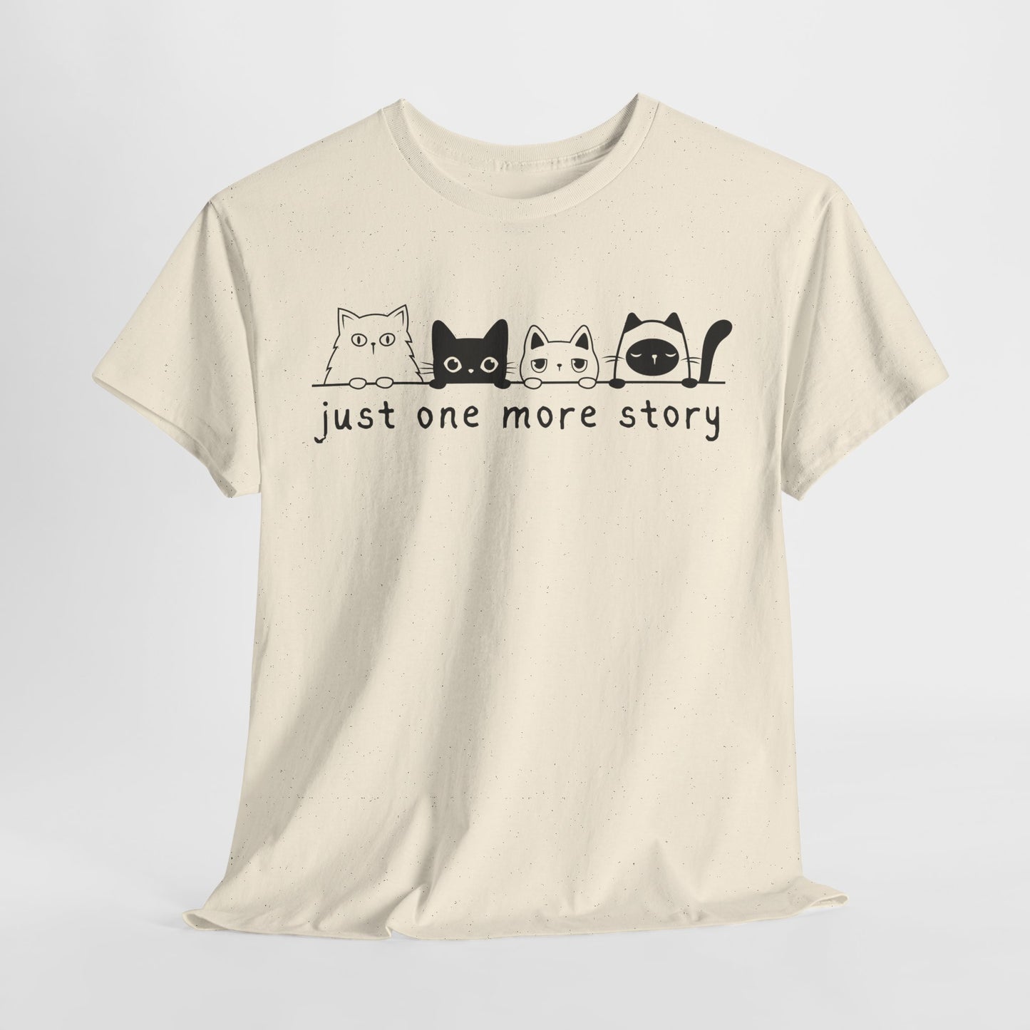 Teen/Adult Unisex Just One More Story Tee β Feline Readers Unite