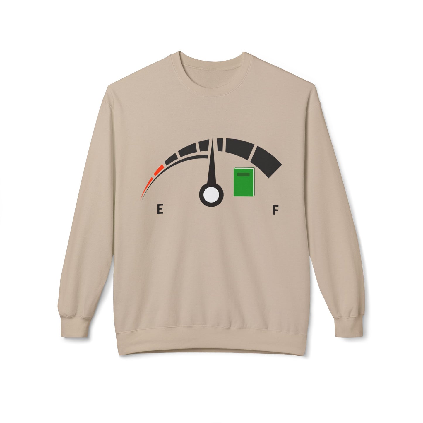 Teen/Adult Unisex Running on Books Sweatshirt – Fuel Gauge Reader Crewneck