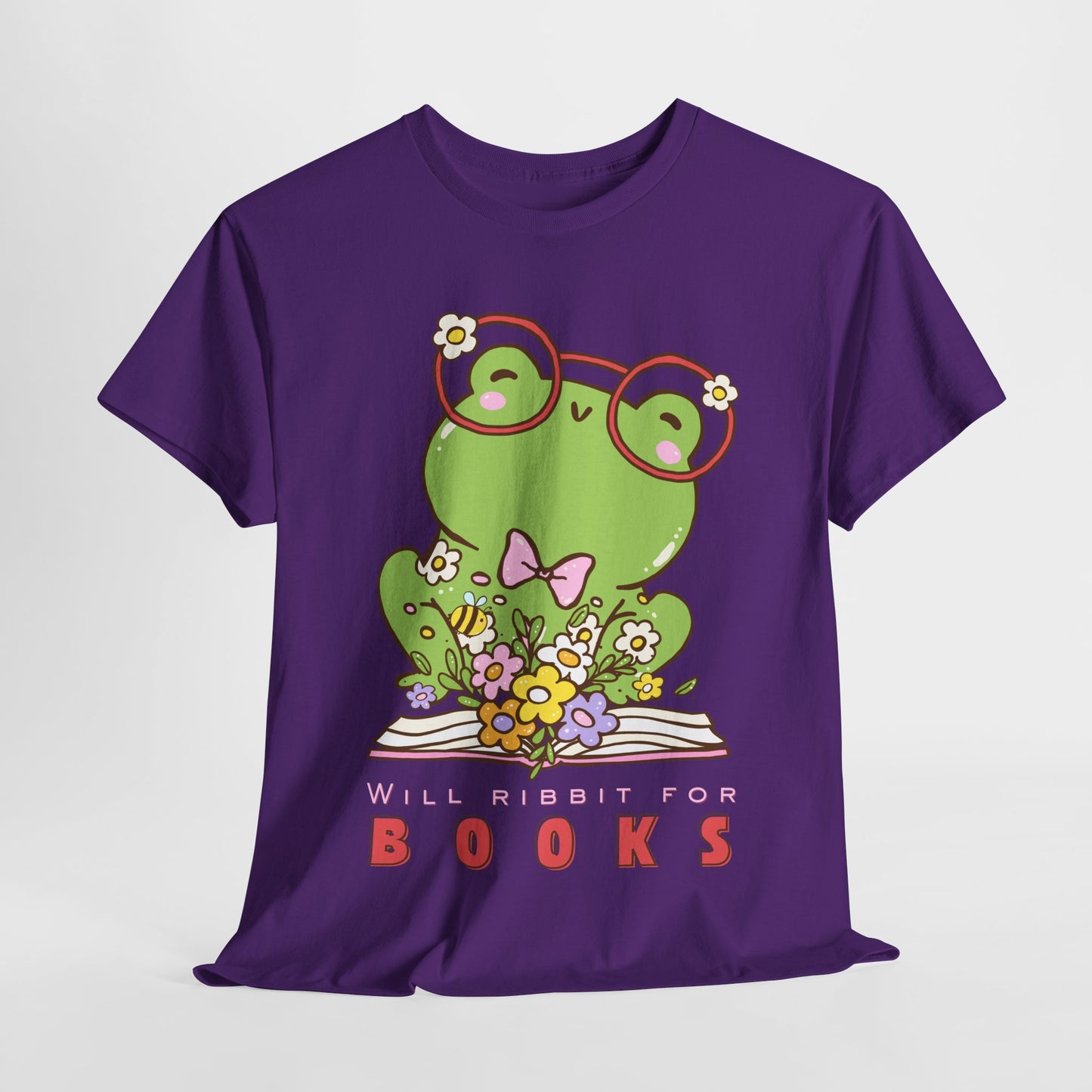 Teen/Adult Unisex “Will Ribbit for Books” Frog Tee