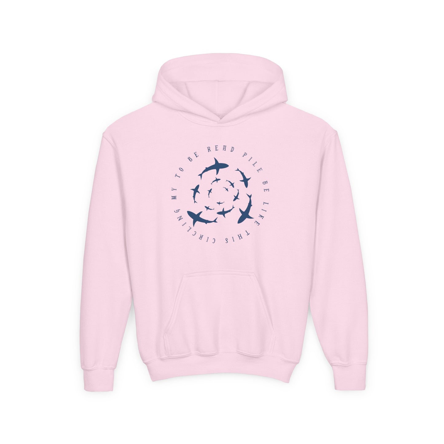 Youth Circling My TBR Pile Hoodie – Shark-Level Reader Energy!