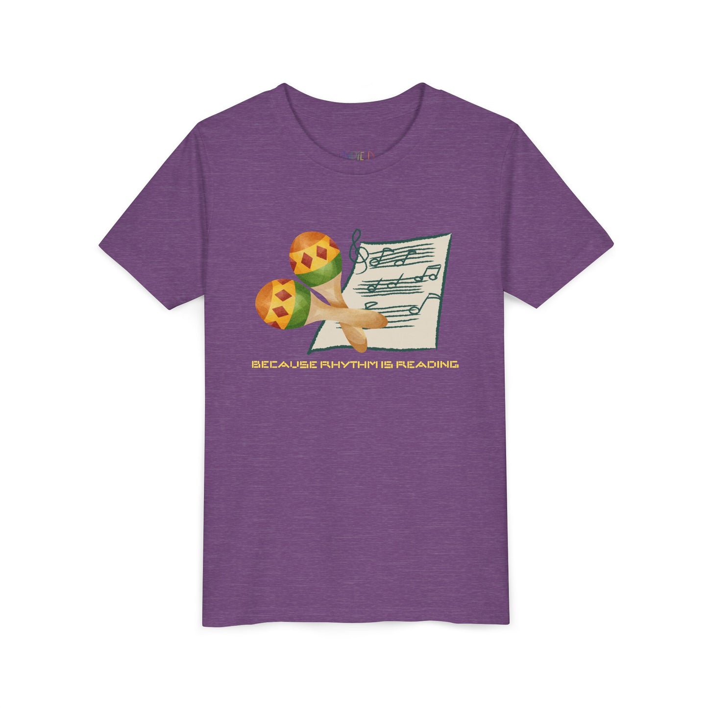 Youth Because Rhythm Is Reading Tee – Maracas Shirt for Kids Who Read Music Like a Book