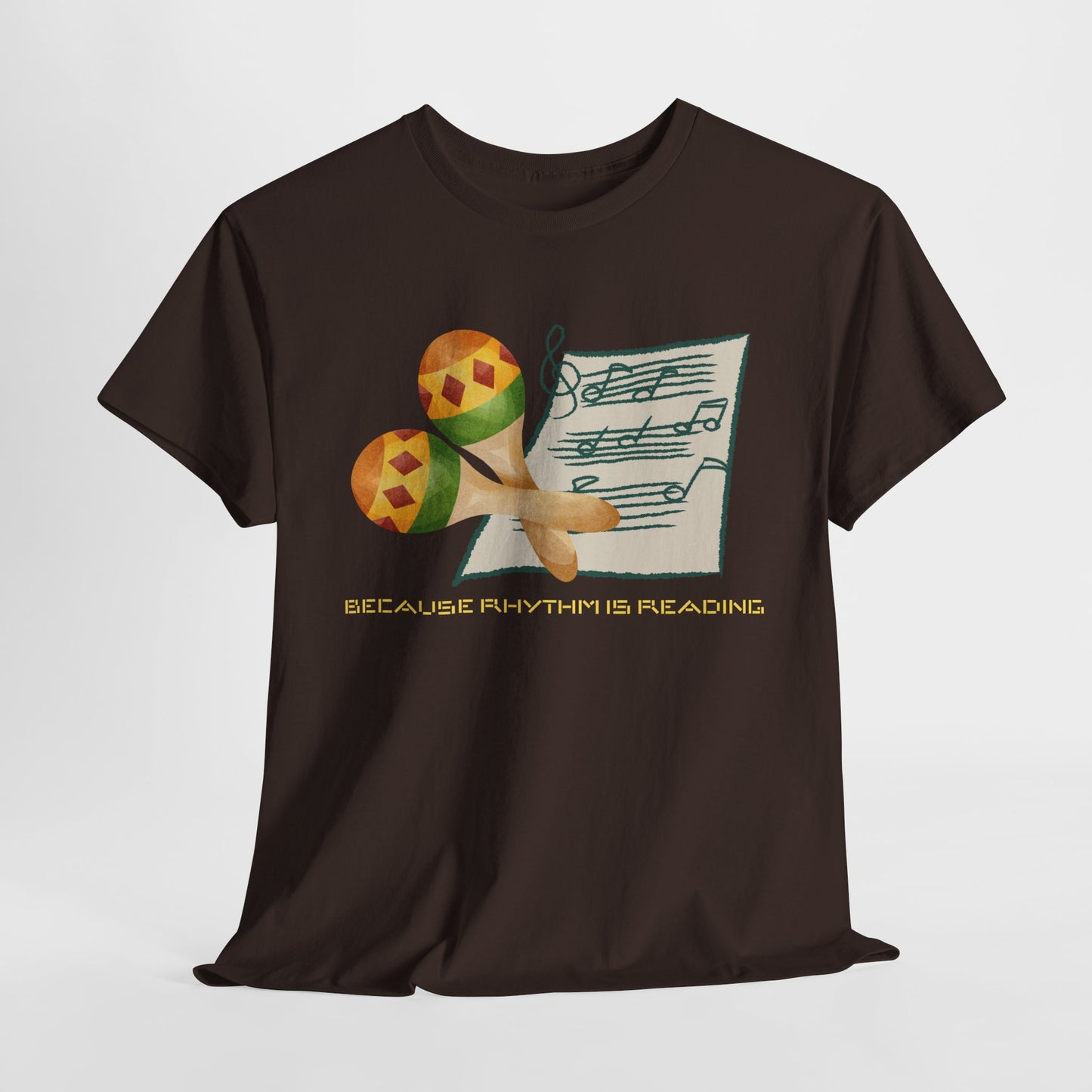 Teen/Adult Unisex Because Rhythm Is Reading Tee