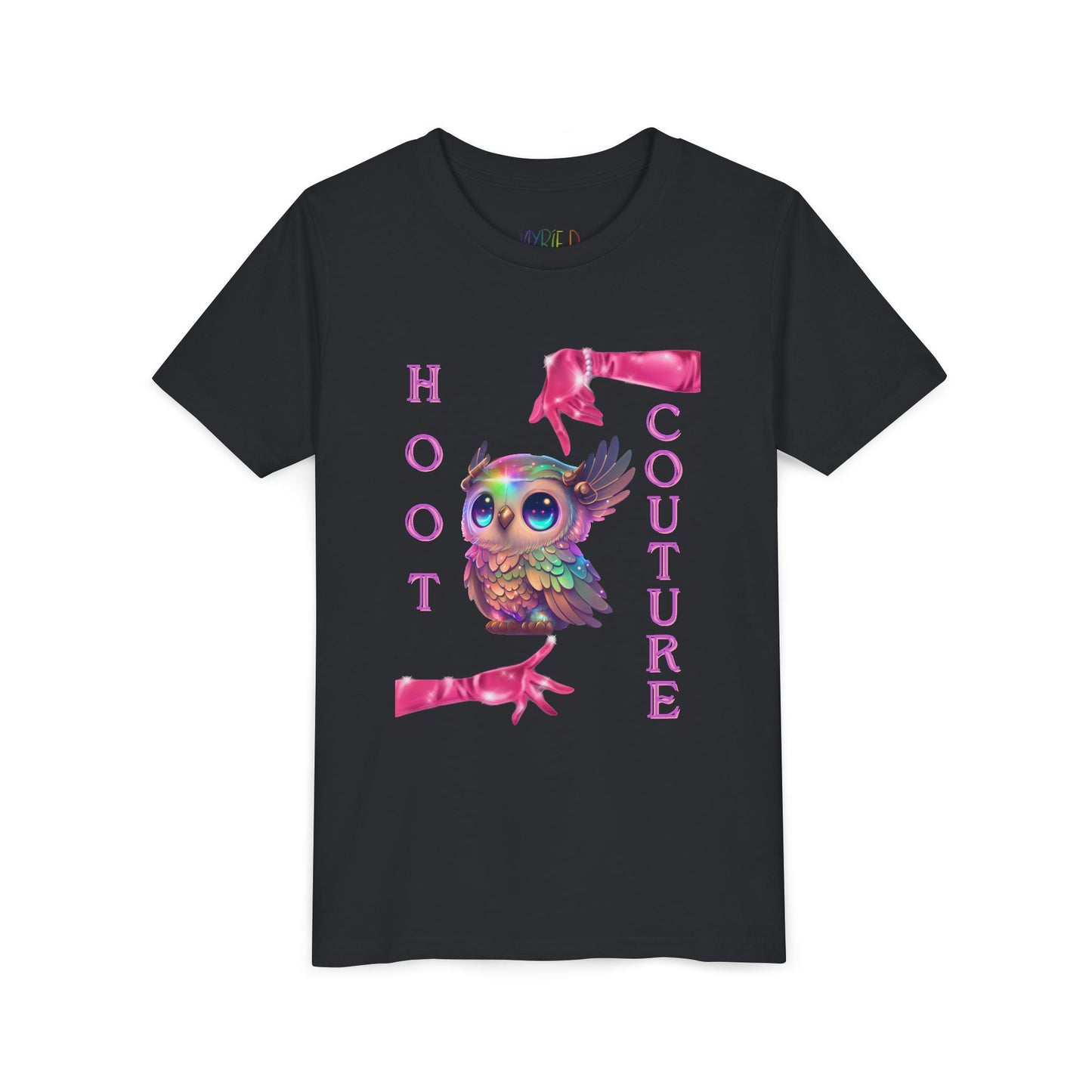 Youth Hoot Couture T-Shirt – Rainbow Owl Fashion Tee for Bold & Creative Kids