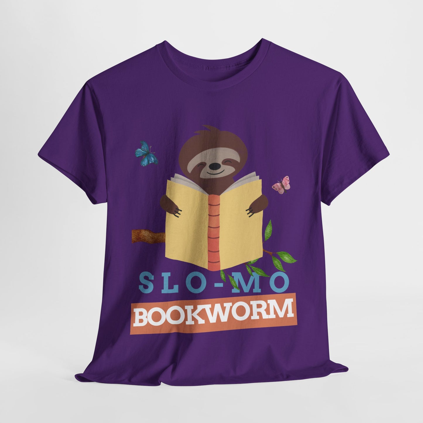 Teen/Adult Unisex – Slo-Mo Bookworm Sloth Tee