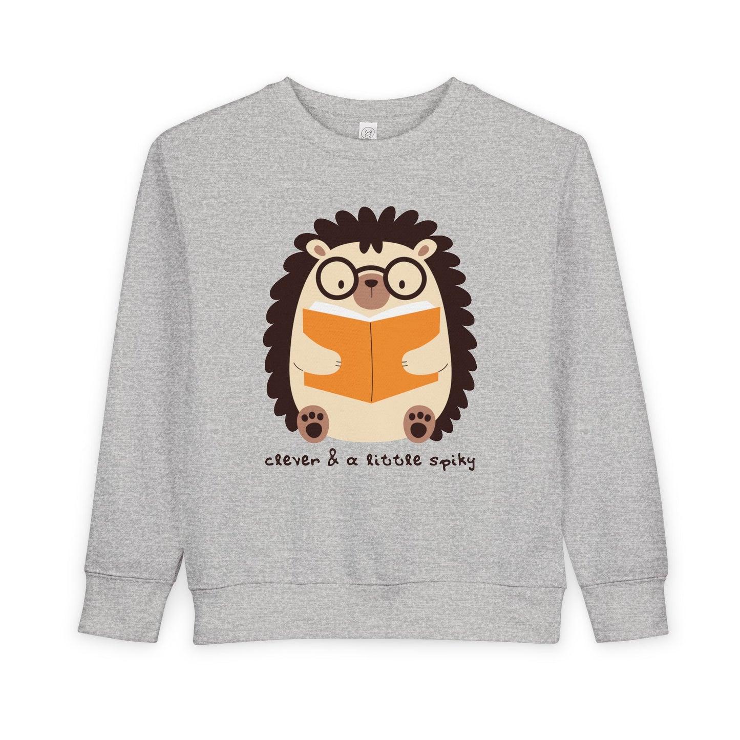 Toddler Clever & a Little Spiky Sweatshirt β Cute Hedgehog Reading Crewneck for Book-Loving Kids