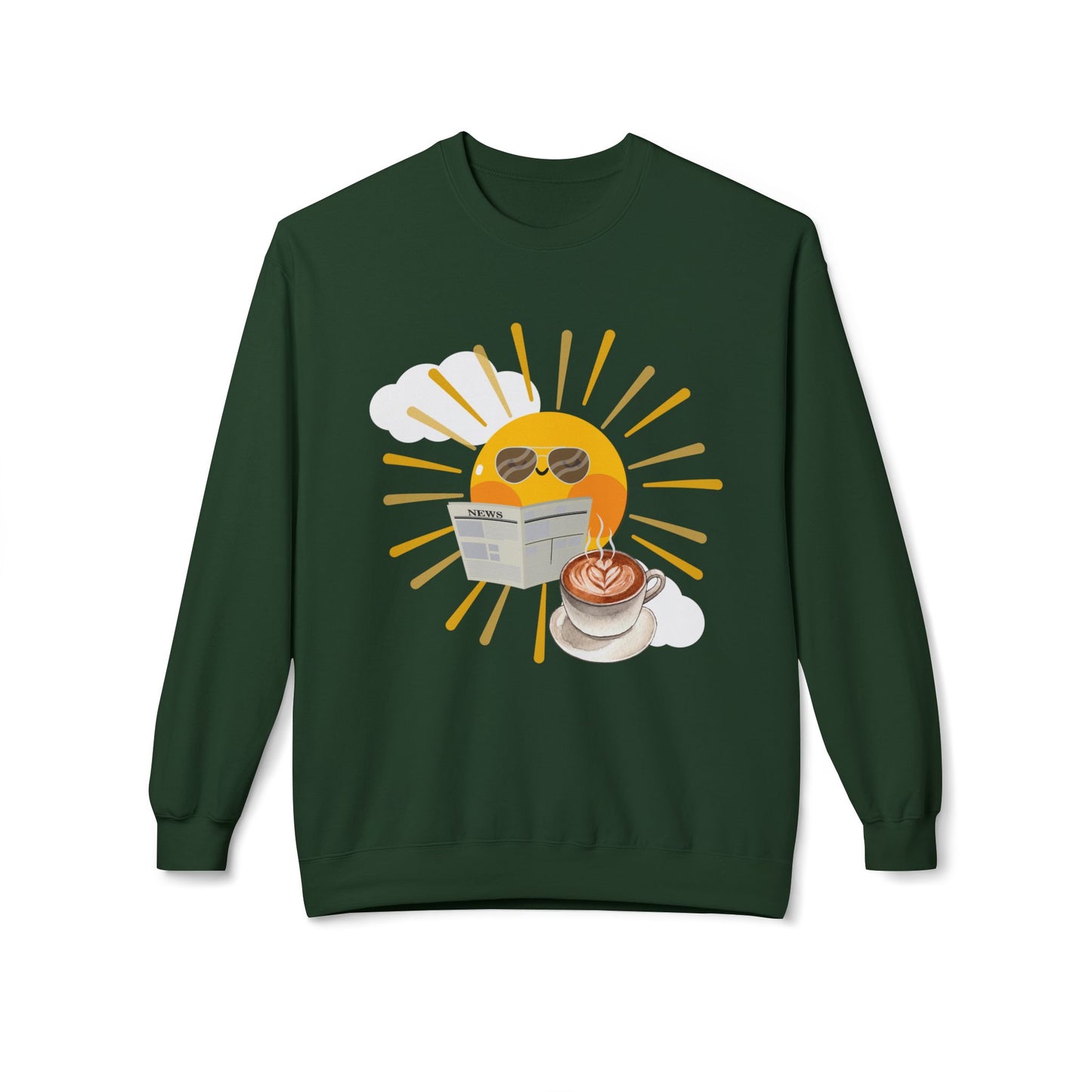 Teen/Adult Unisex Sunny Side of the Story Sweatshirt β Cheerful Morning Reader Design