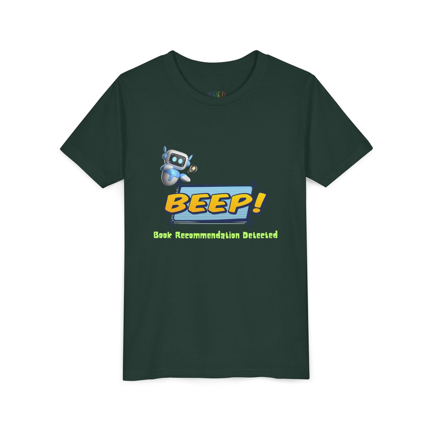 Youth BEEP! Tee – Book Recommendation Detected, Robot-Approved Reads, Perfect for young readers with high-tech taste and top-tier book picks.
