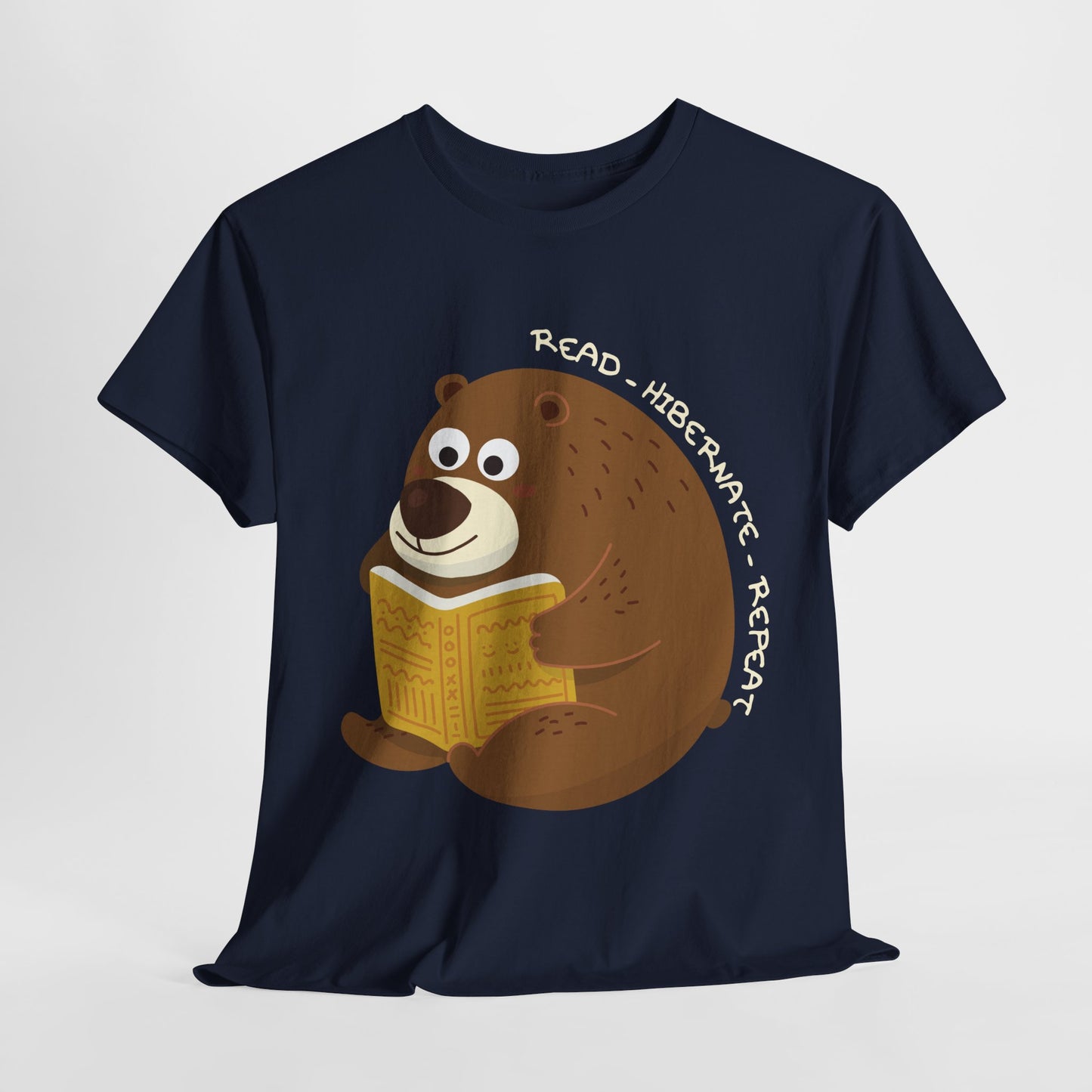 Teen/Adult Unisex Read Hibernate Repeat Tee β Cozy Book Shirt for Introverts & Bookworms