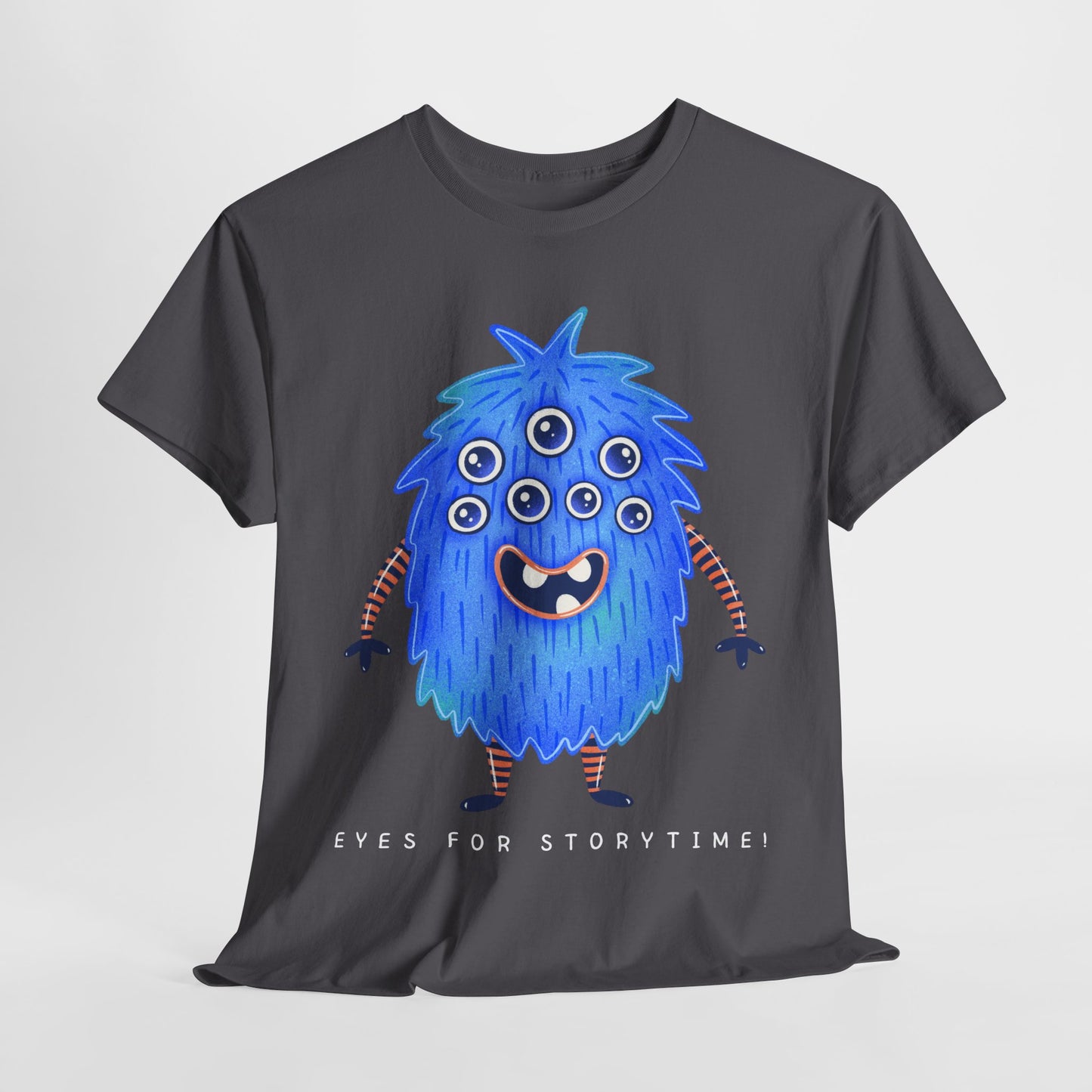 Teen/Adult Unisex “Eyes for Storytime!” Tee – Funny Multi-Eyed Monster Shirt for Readers, Teachers & Lit Lovers