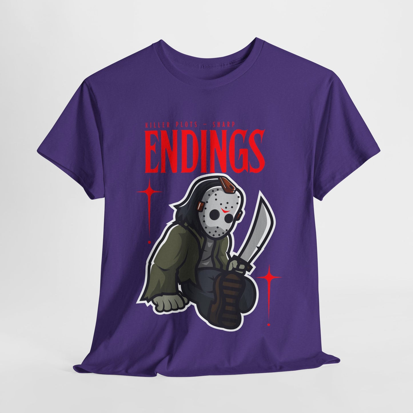 Teen/Adult Unisex Killer Plots, Sharp Endings T-Shirt – Horror Slasher Graphic Tee