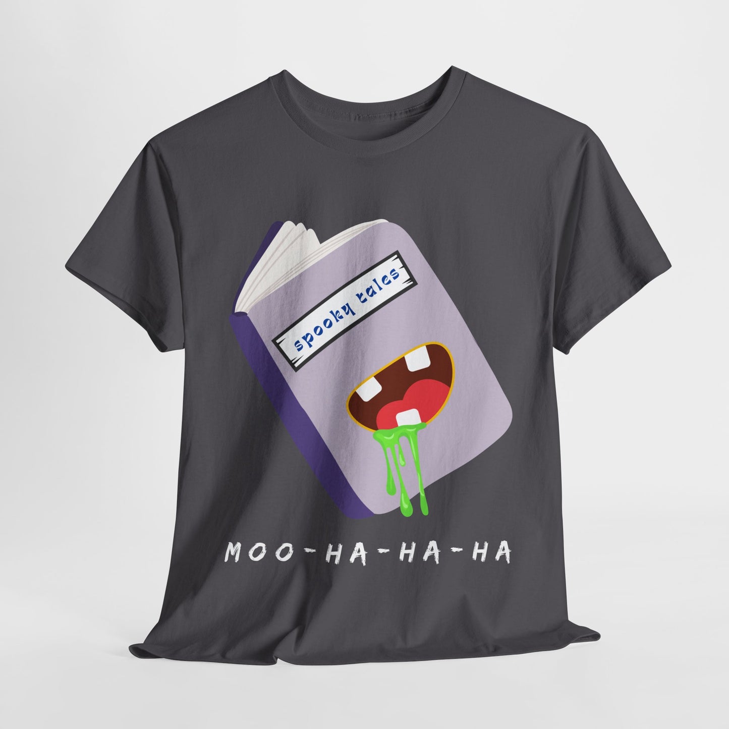 Teen/Adult Unisex Moo-Ha-Ha-Ha β Spooky Tales Monster Book Tee