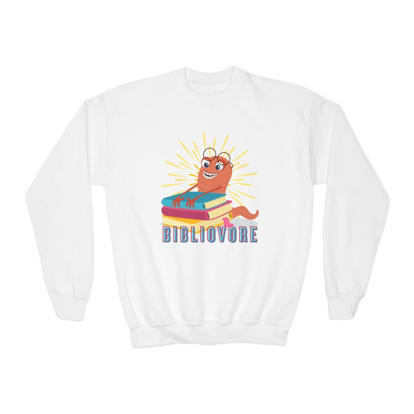Youth Bibliovore Sweatshirt – Hungry for a Good Book!