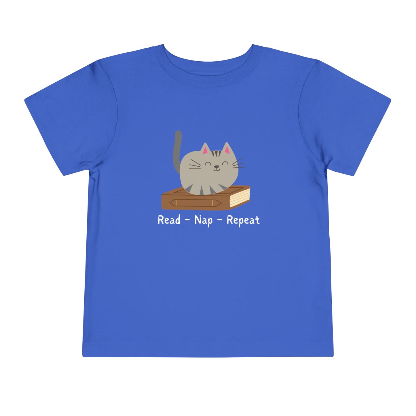 Toddler Read Nap Repeat Tee β Cozy Cat Shirt for Book-Loving Kids