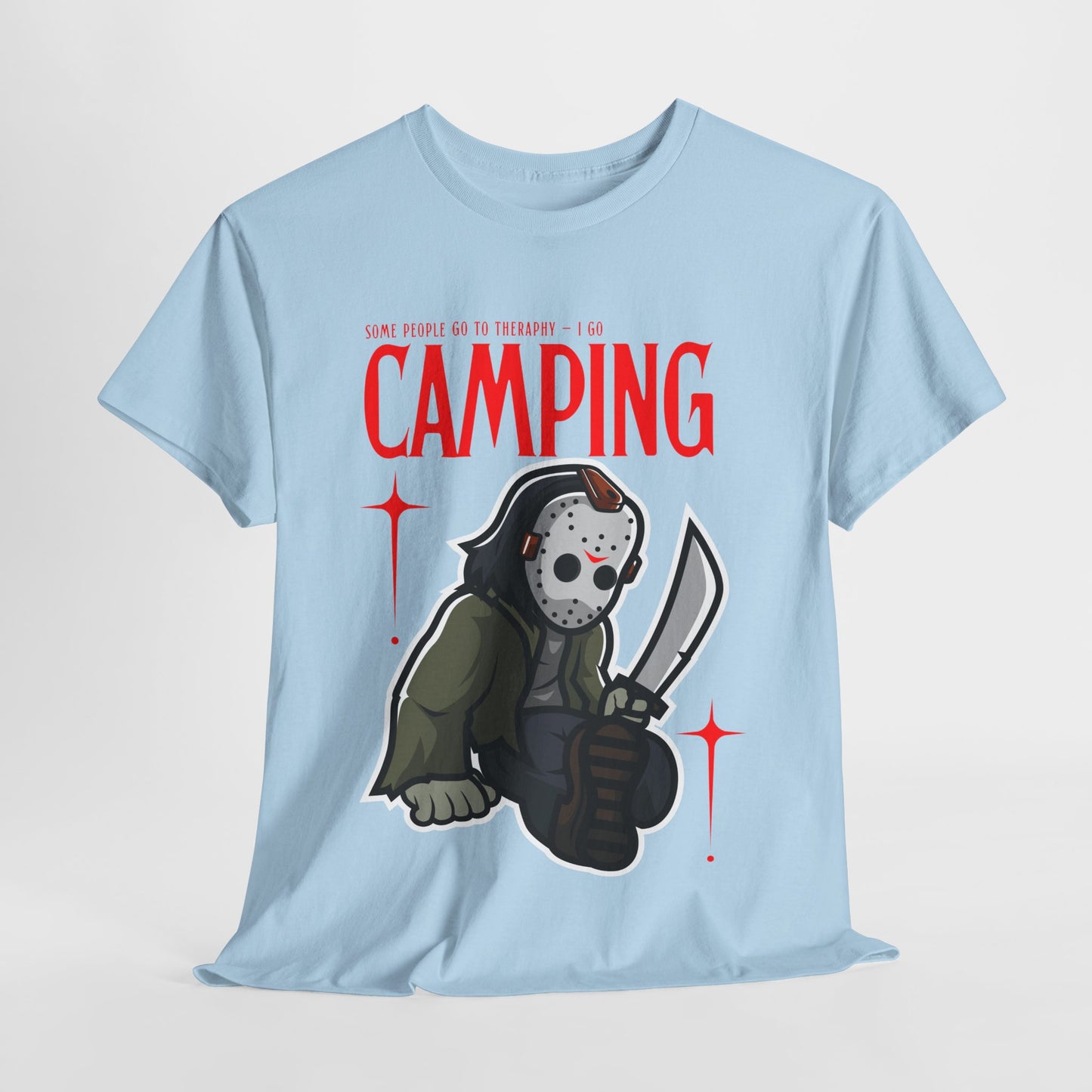 Teen/Adult Unisex Camping Horror T-Shirt β Slasher Parody Graphic Tee