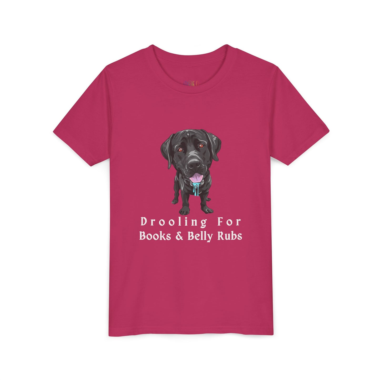 Youth Drooling for Books & Belly Rubs T-Shirt – Perfect for Dog-Loving Readers