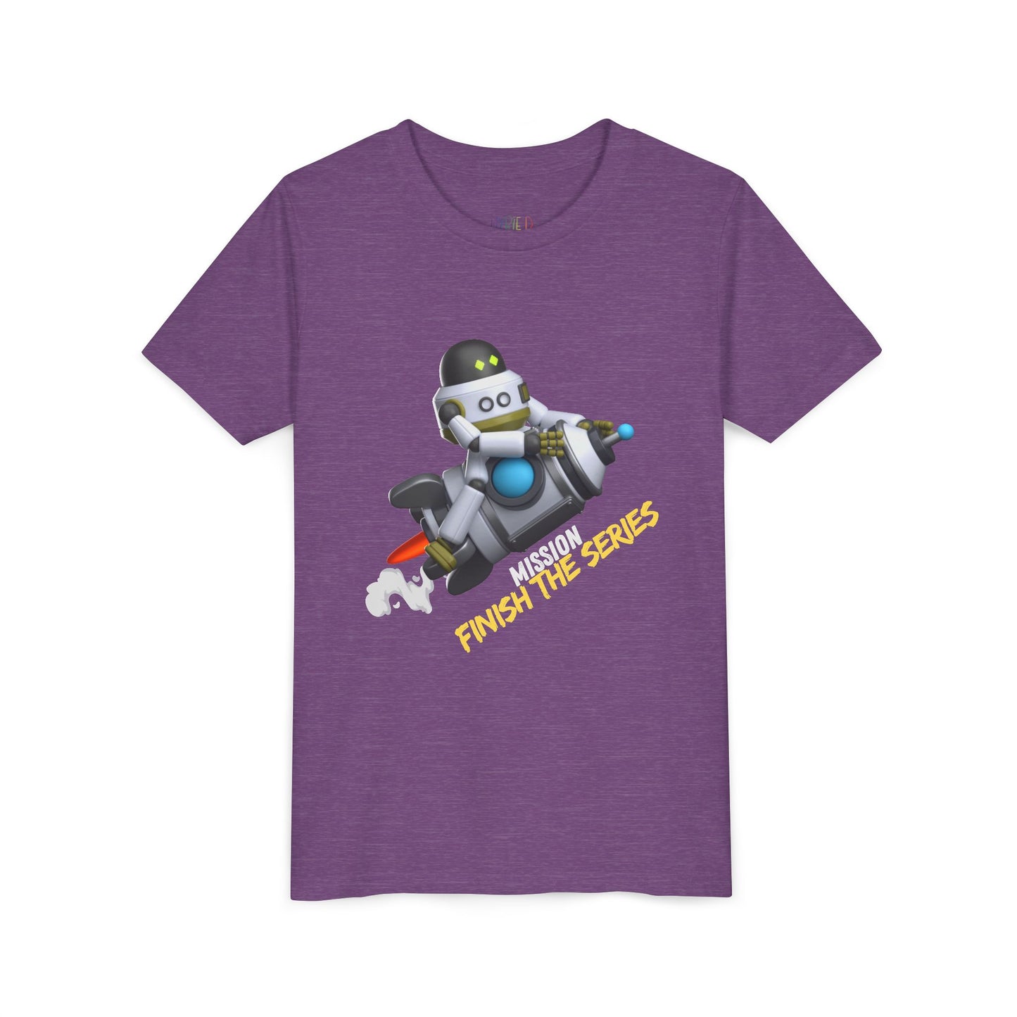 Youth Mission: Finish the Series Tee – Rocket-Bot Gear for Young Book Bingers, Blast through every chapter with determination and style!