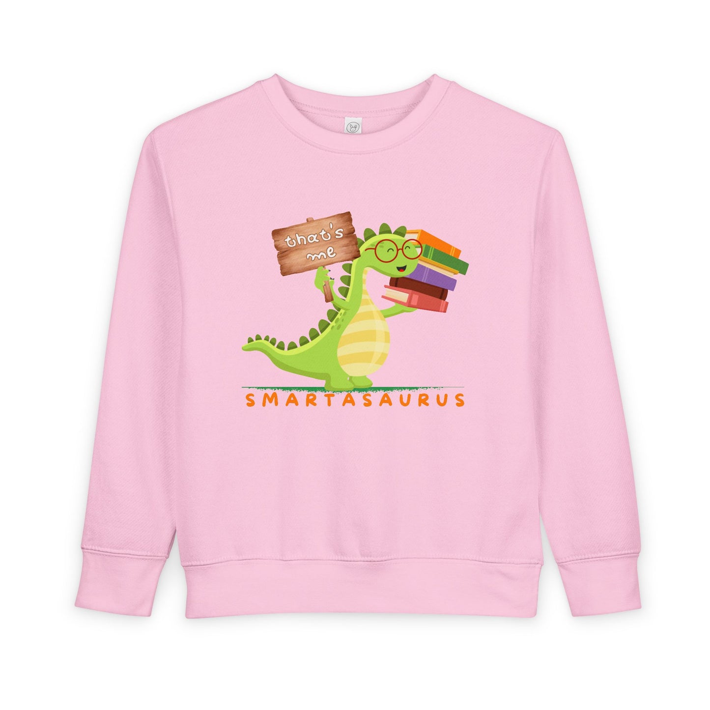 Toddler Smartasaurus Sweatshirt – Funny Dinosaur Reading Crewneck for Clever Little Learners