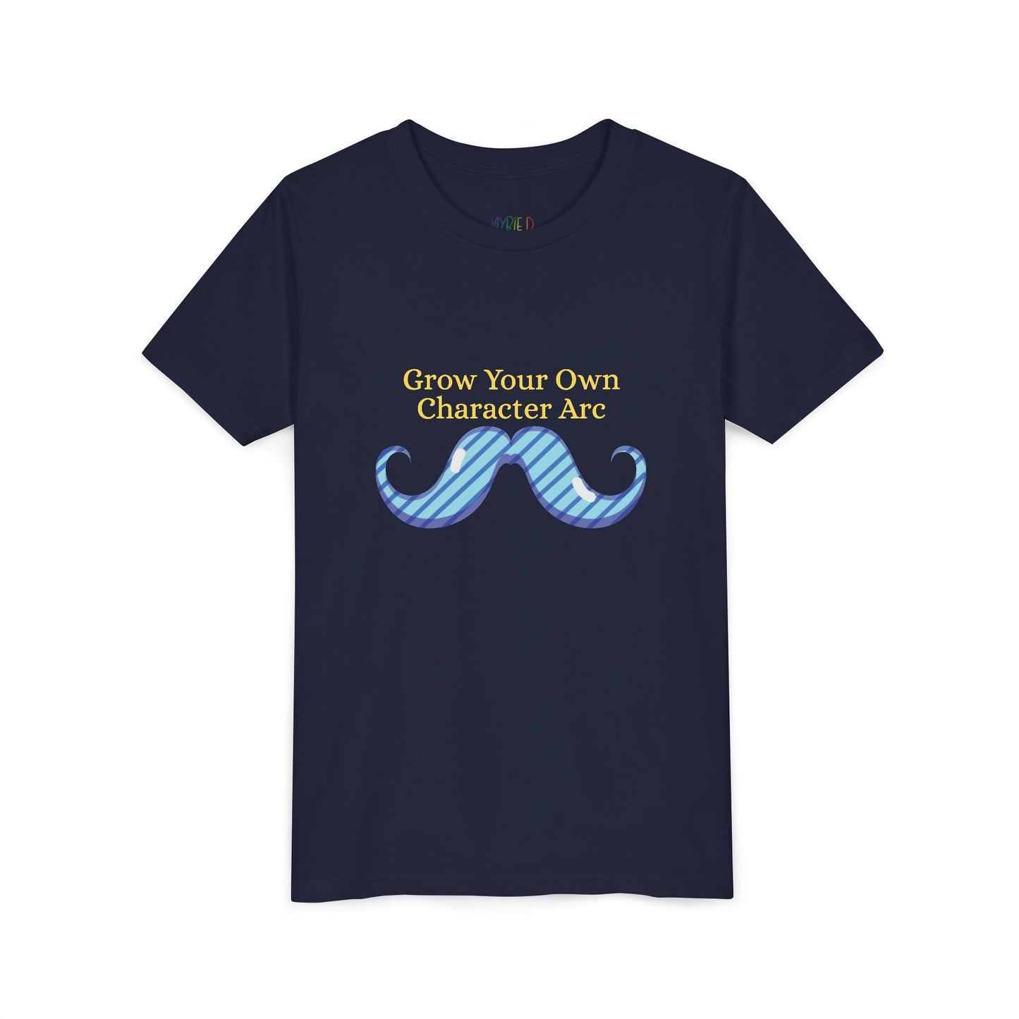 Youth Grow Your Own Character Arc Tee – Funny Gift for Young Bookworms & Budding Writers, A little wisdom... with a twisty mustache!