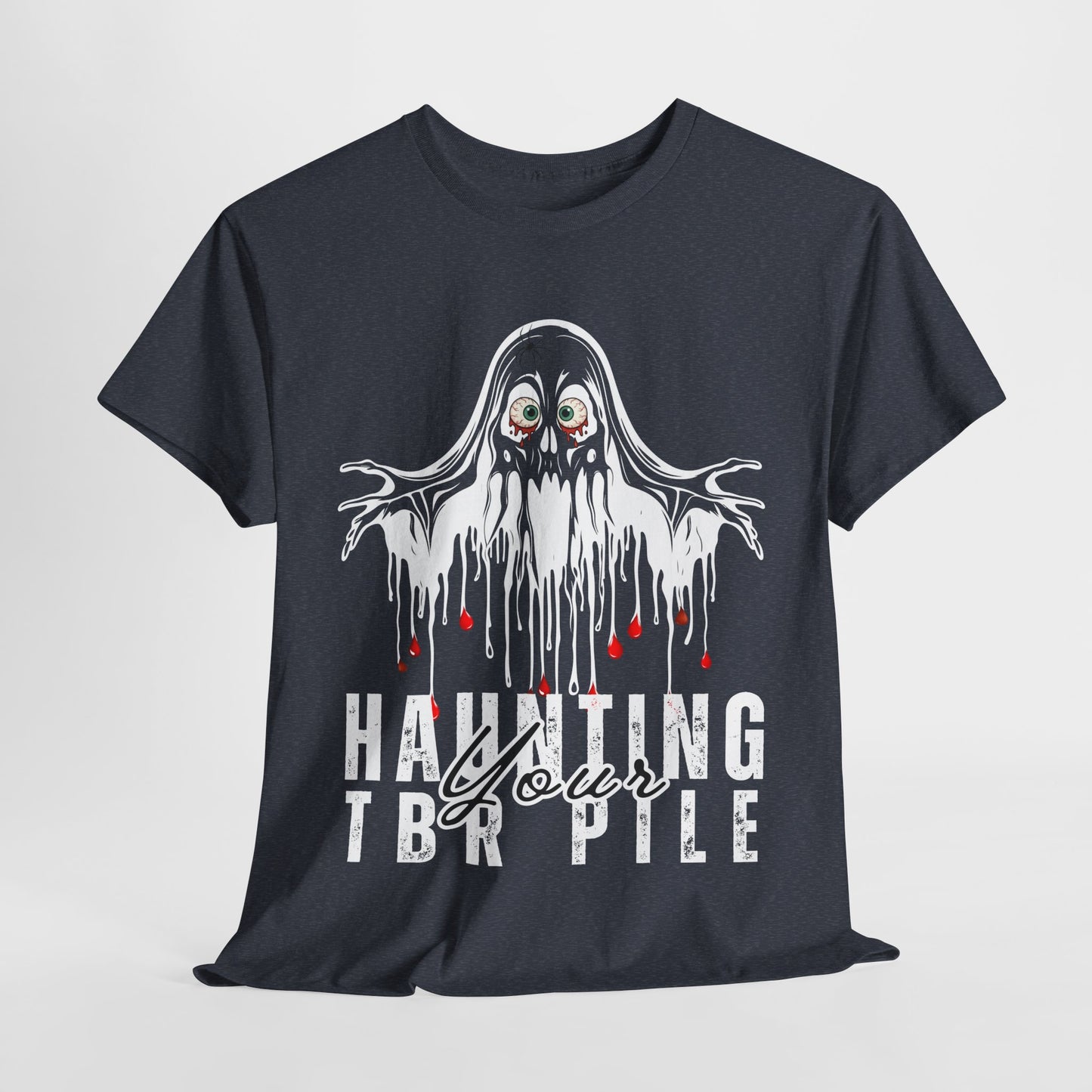 Teen/Adult Unisex Haunting Your TBR Pile T-Shirt β Horror Reader Graphic Tee