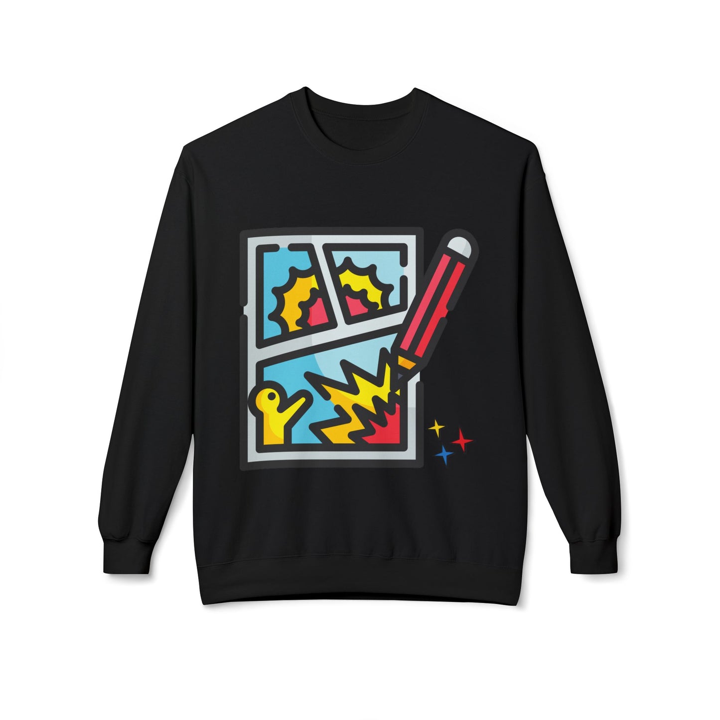 Teen/Adult Unisex Draw Your Own Adventure Sweatshirt – Comic-Style Art for Creative Storytellers