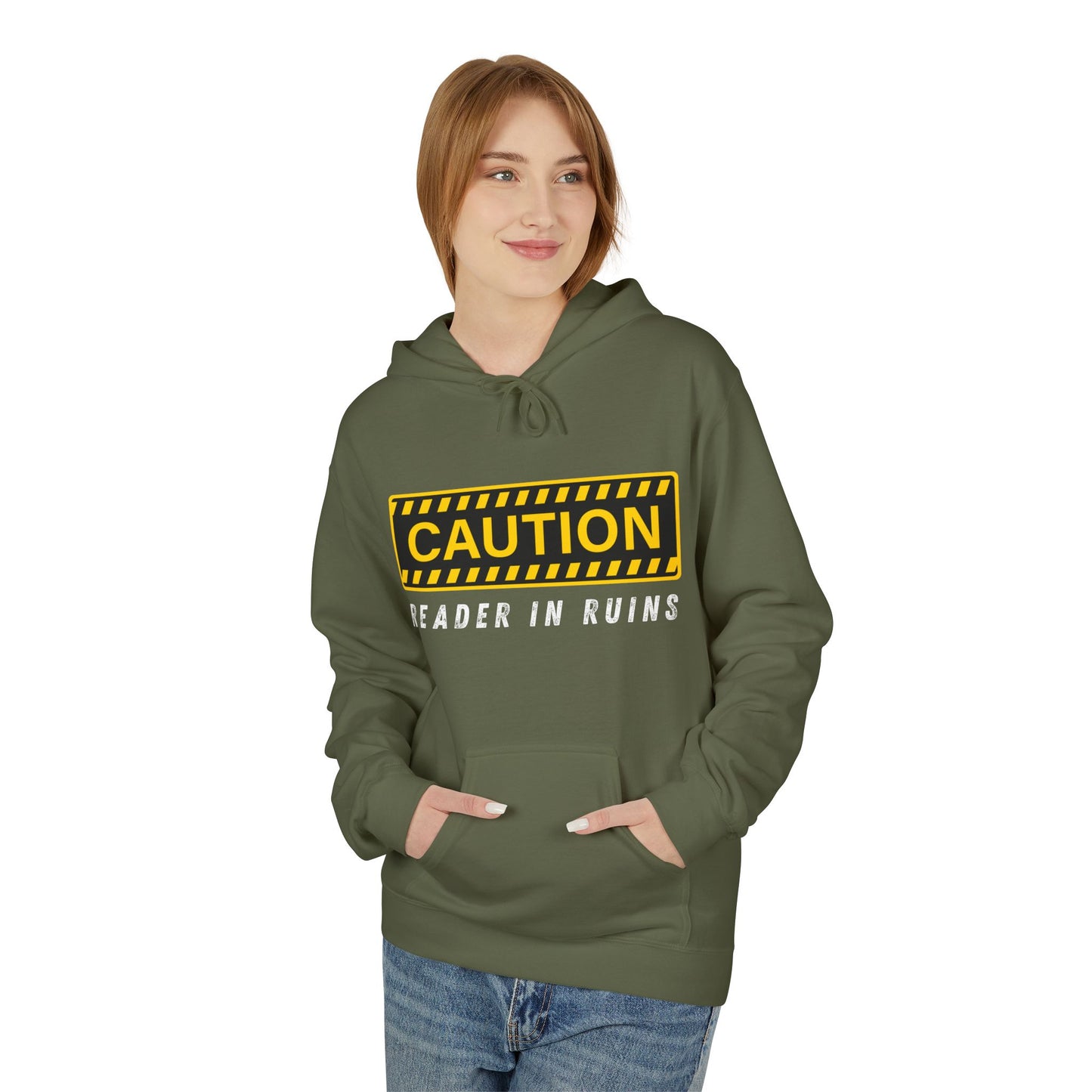 Teen/Adult Unisex Reader in Ruins Hoodie – Funny Emotional Book Lover Design