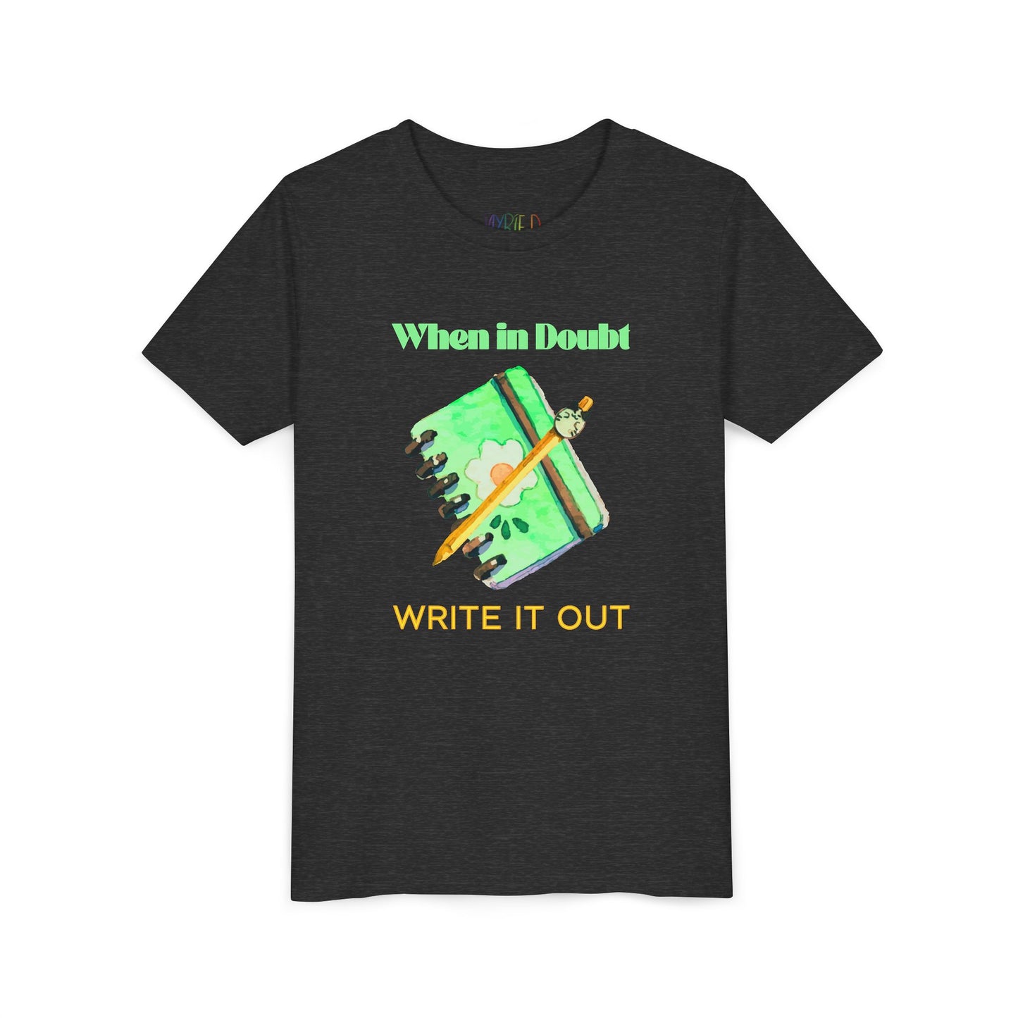 Youth Write It Out Tee – Creative Coping Shirt for Thoughtful Kids, Journal Lovers & Budding Authors