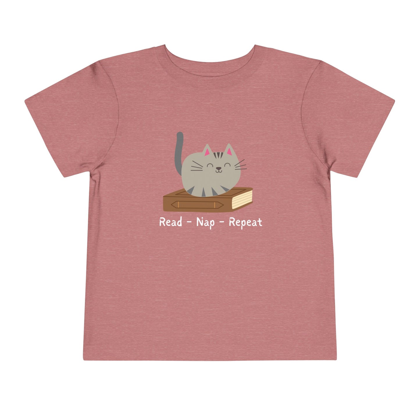 Toddler Read Nap Repeat Tee β Cozy Cat Shirt for Book-Loving Kids