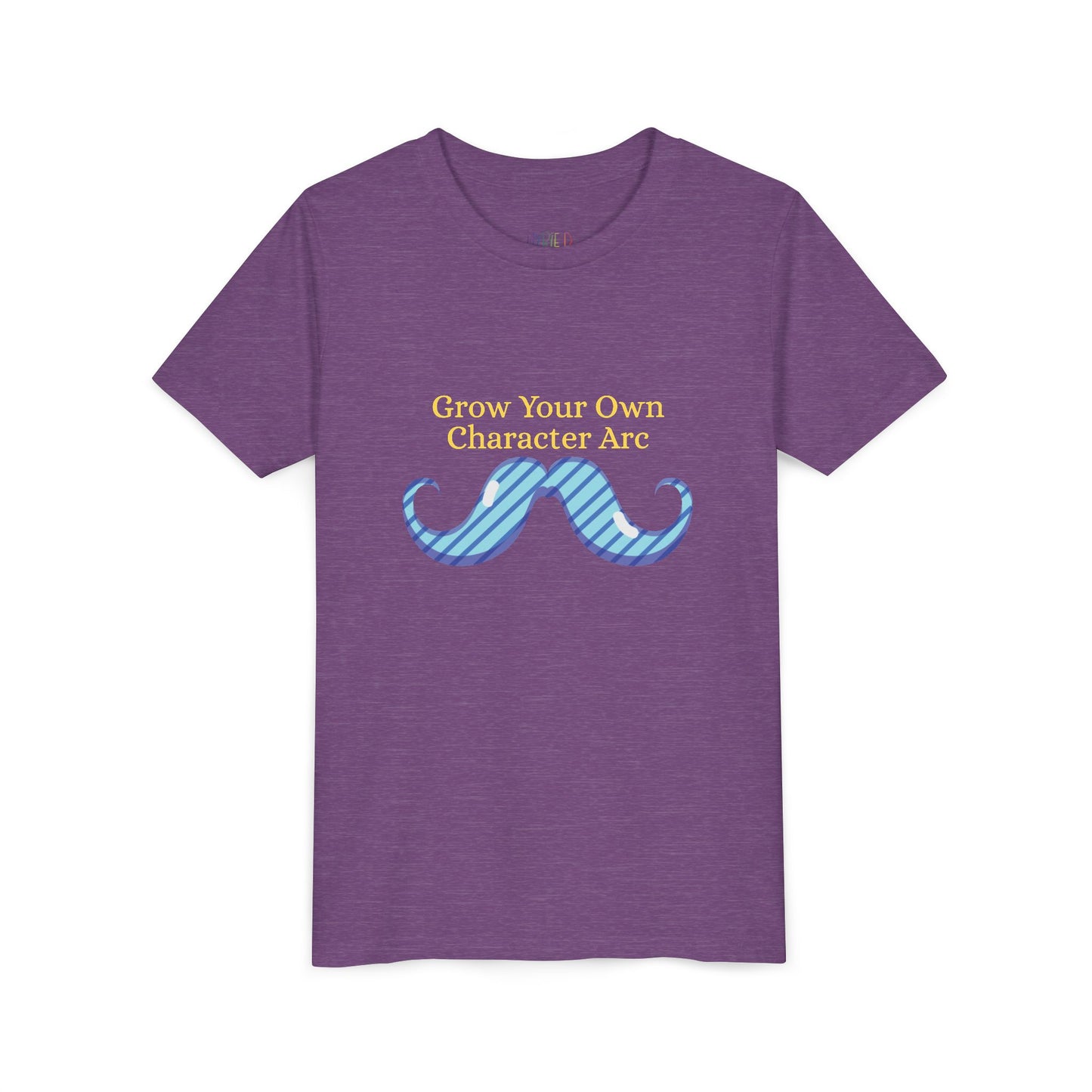 Youth Grow Your Own Character Arc Tee – Funny Gift for Young Bookworms & Budding Writers, A little wisdom... with a twisty mustache!