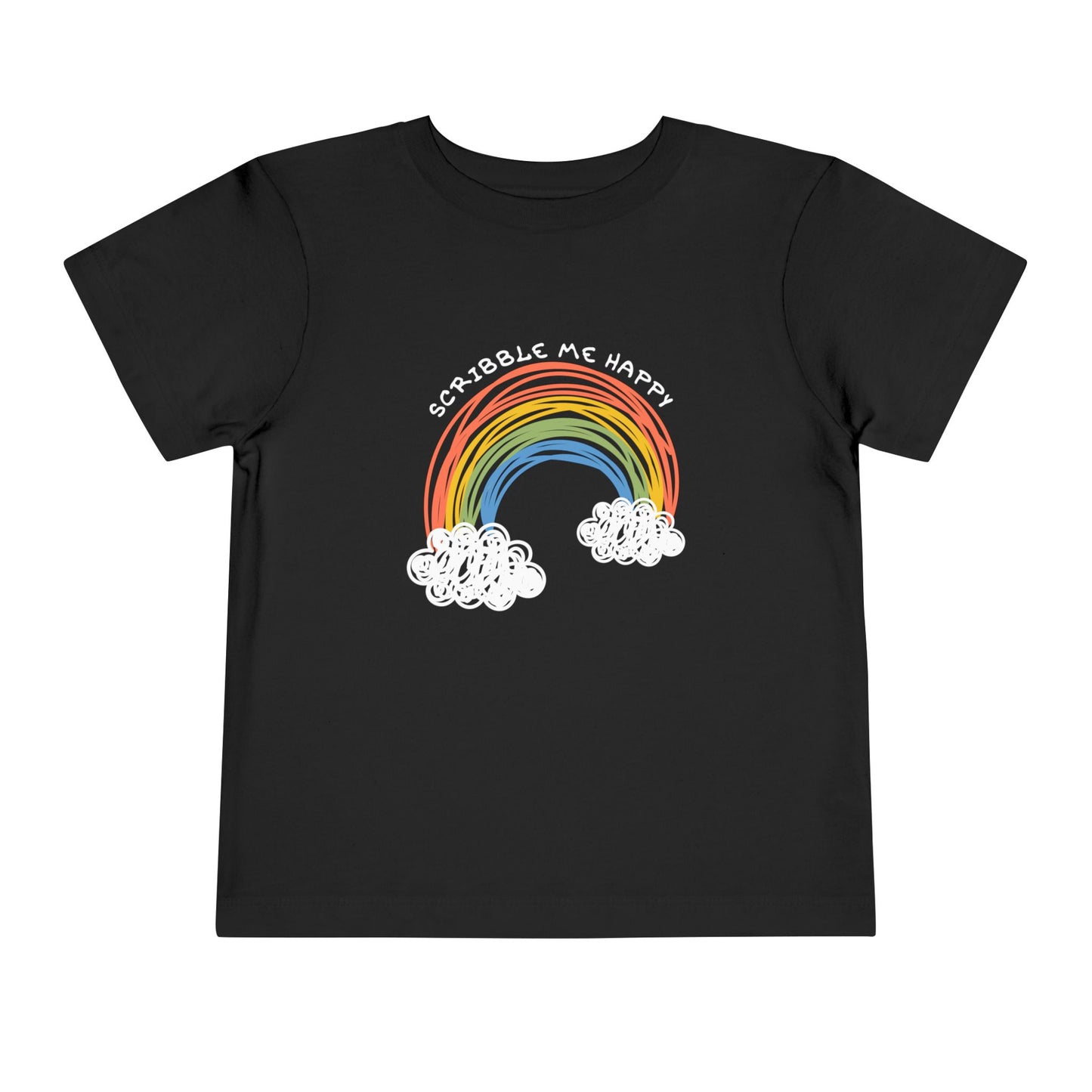 Toddler Scribble Me Happy Tee – Colorful Rainbow Shirt for Creative Kids