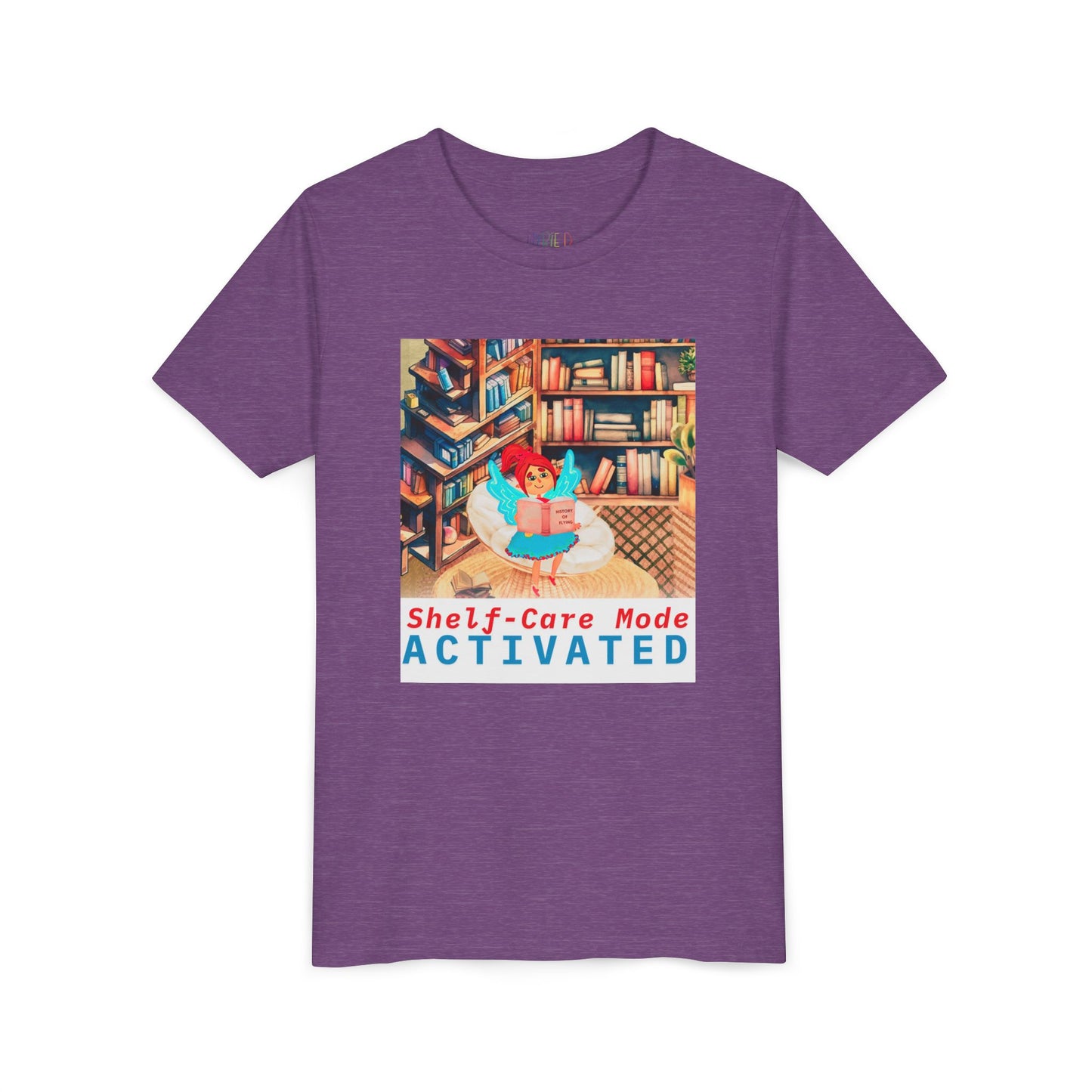 Youth Shelf-Care Mode Activated Youth Tee – Recharge with a Good Book