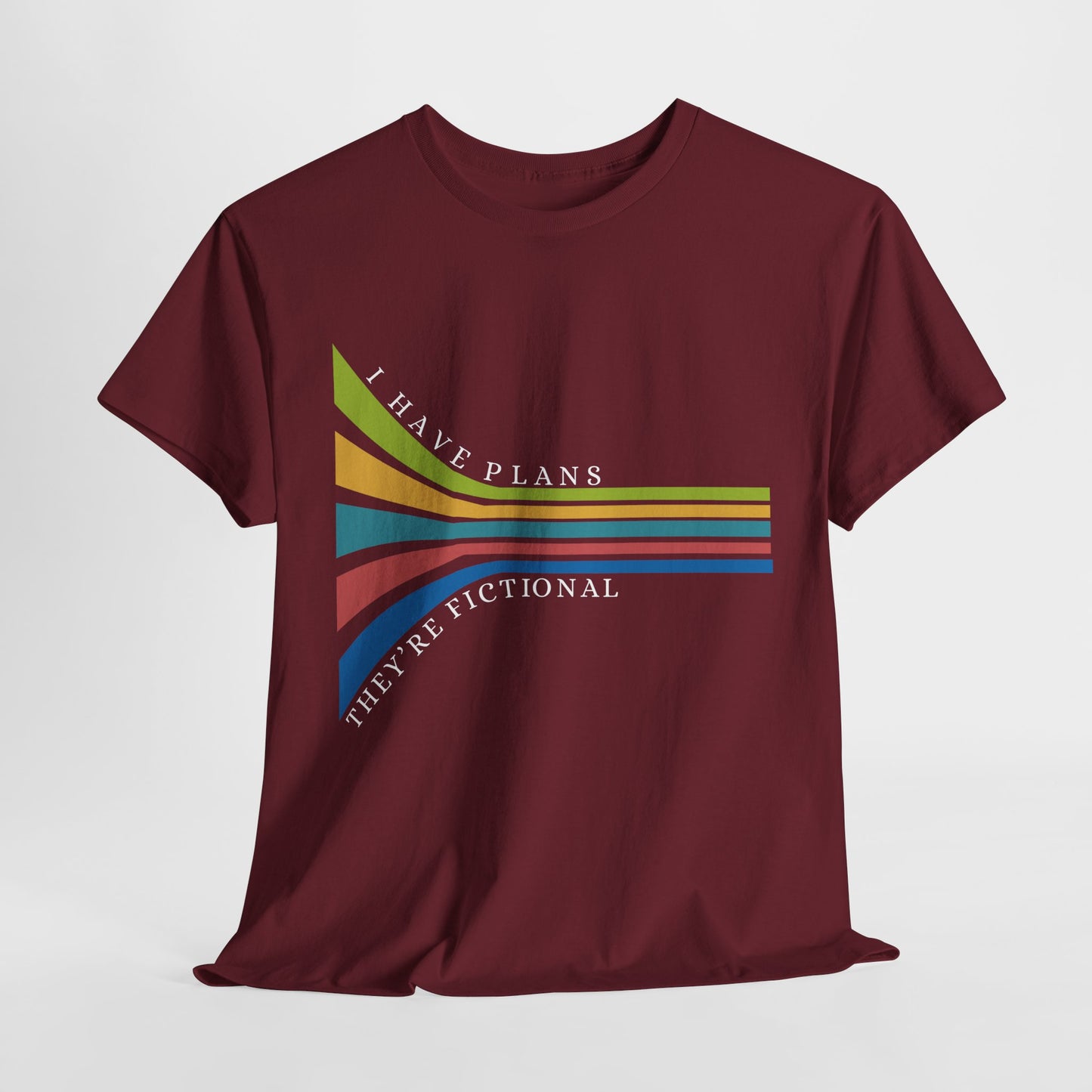Teen/Adult Unisex I Have Plans – They’re Fictional Tee – Introvert Humor for Book-Loving Souls