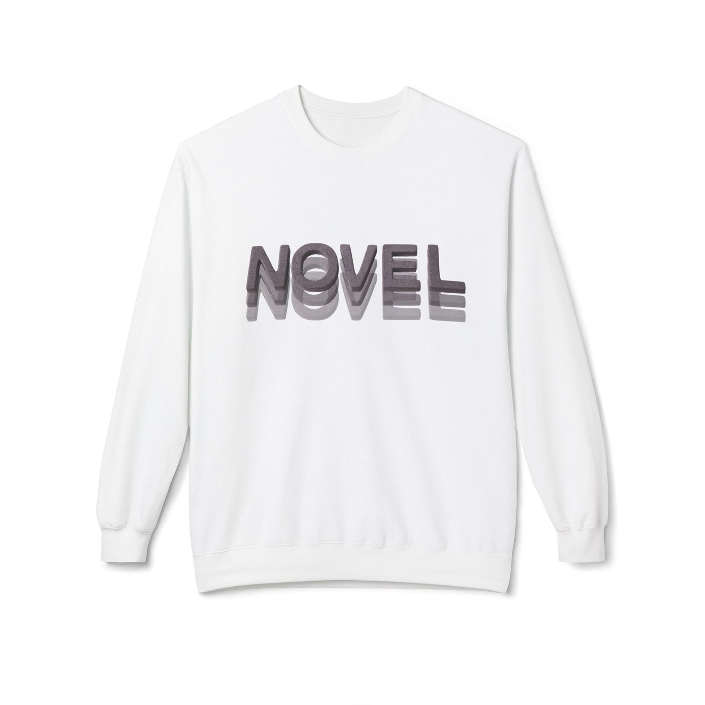 Teen/Adult Unisex NOVEL Sweatshirt – Minimalist 3D Typography Design for Book Lovers