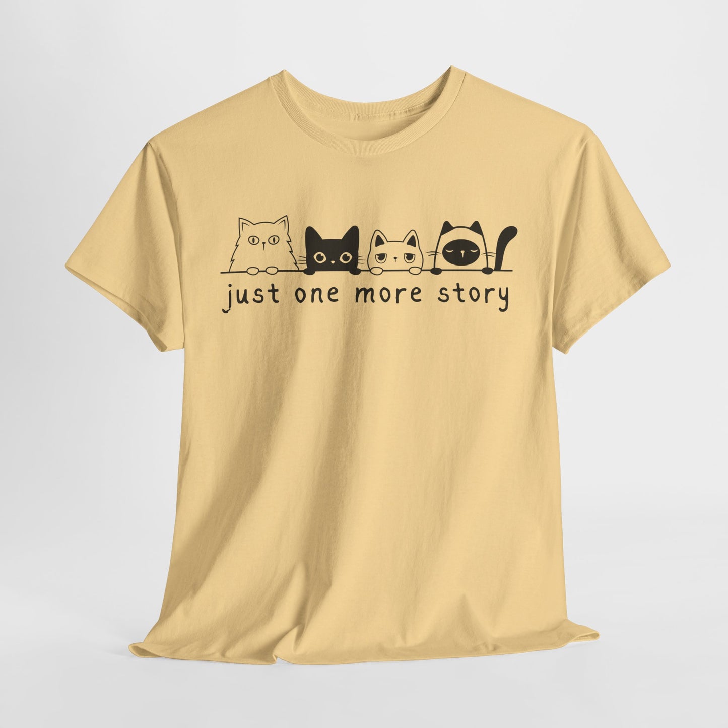 Teen/Adult Unisex Just One More Story Tee β Feline Readers Unite