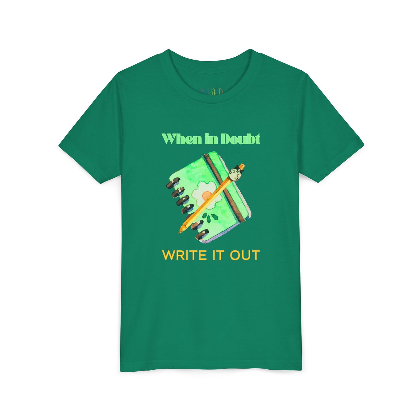 Youth Write It Out Tee – Creative Coping Shirt for Thoughtful Kids, Journal Lovers & Budding Authors