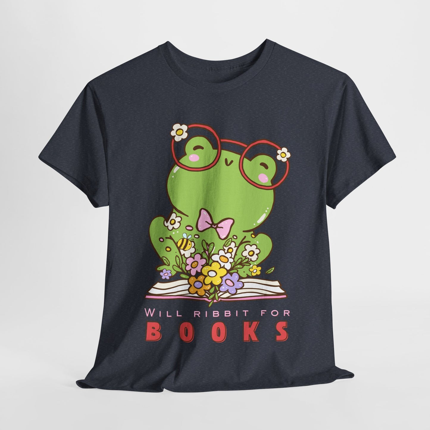 Teen/Adult Unisex “Will Ribbit for Books” Frog Tee