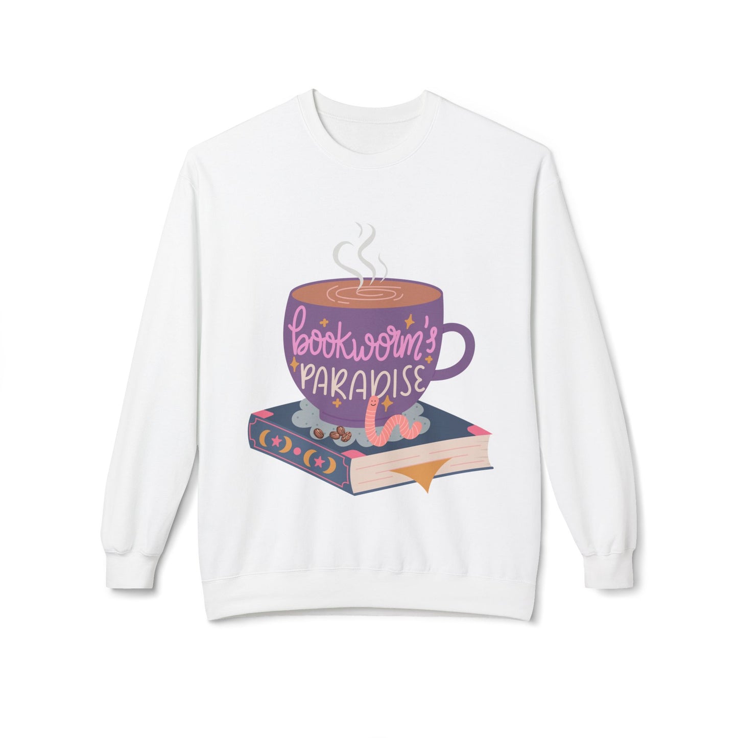 Teen/Adult Unisex Bookworm’s Paradise Sweatshirt – Cozy Reading & Coffee Lover Crewneck