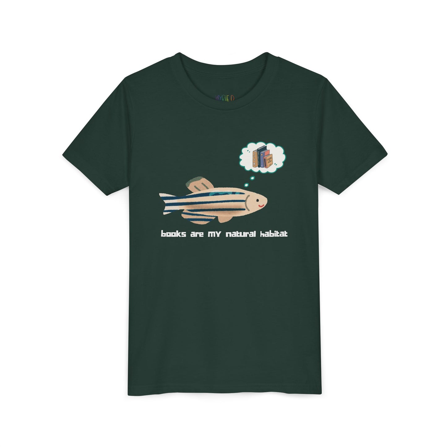 Youth Books Are My Natural Habitat Tee – Perfect for Young Bookworms, A playful design for deep-diving readers