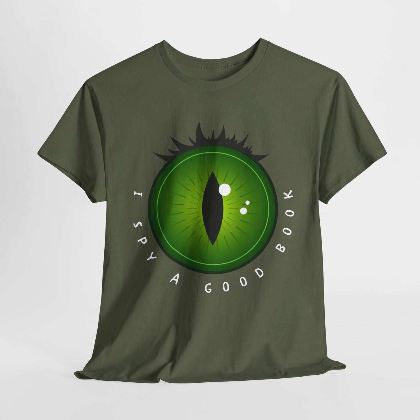 Teen/Adult Unisex “I Spy a Good Book” Reading Shirt – Bold Eyeball Tee for Book Lovers