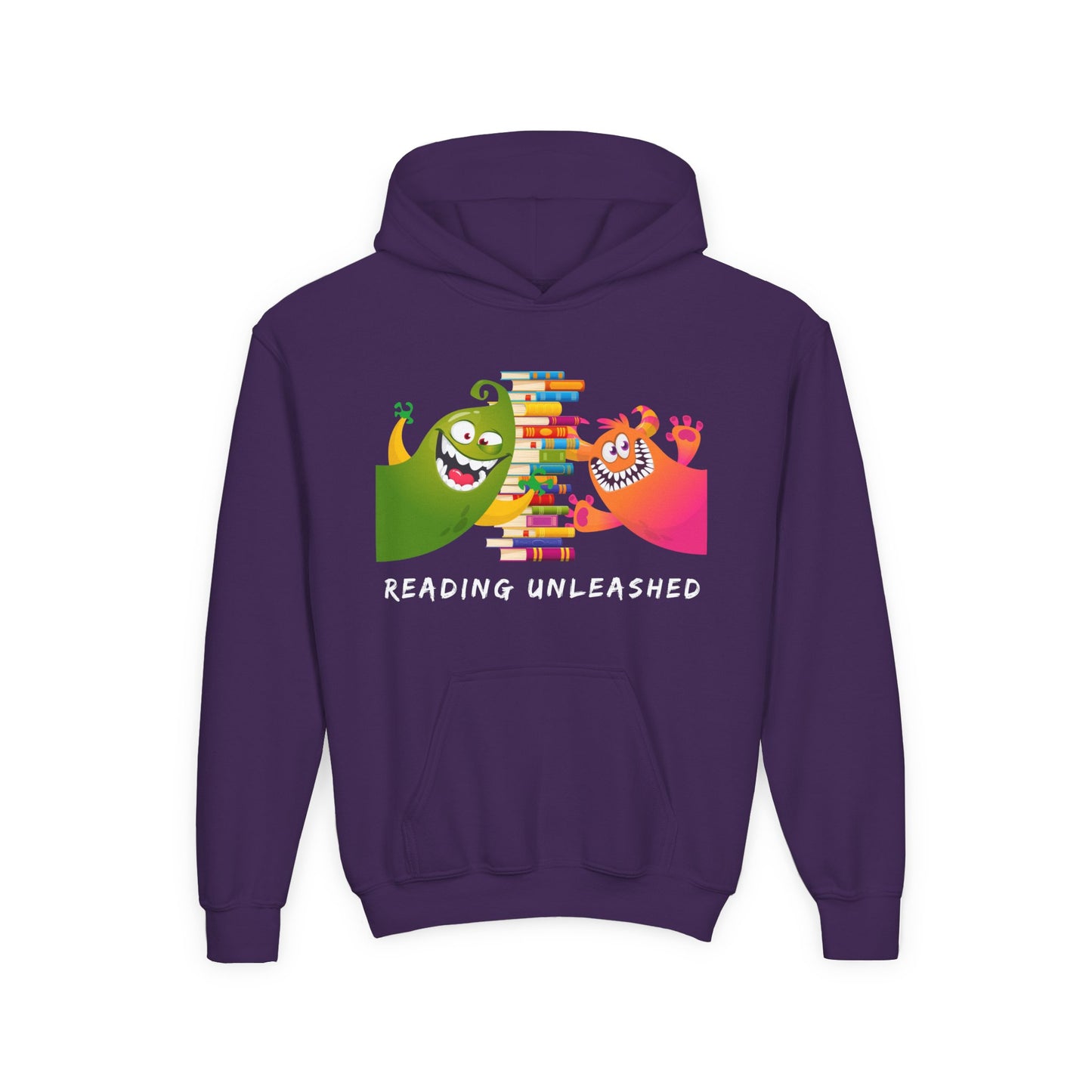 Youth Reading Unleashed Hoodie β Monsters Love Books Too!