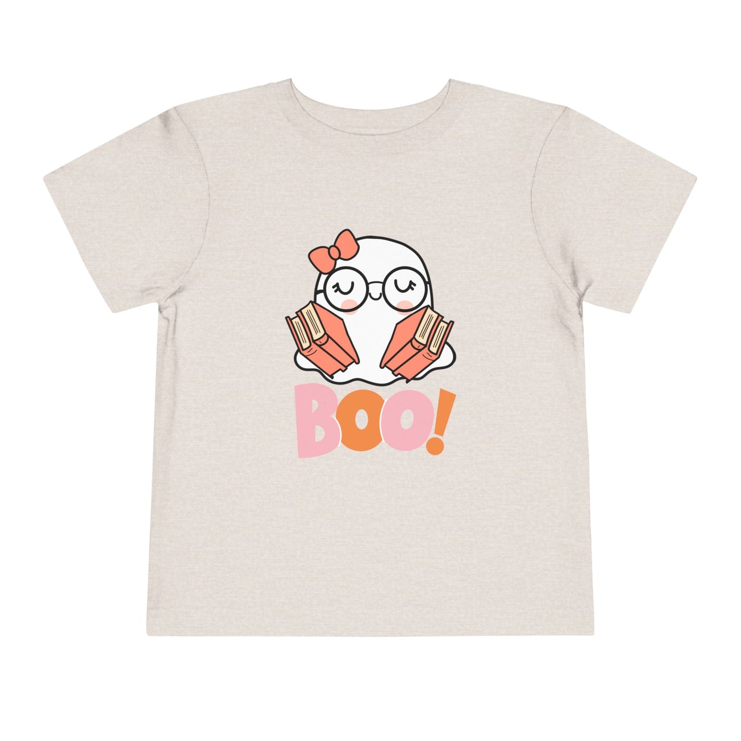 Toddler Halloween "Boo!" Ghost Reader Tee – Spooky Cute Bookish Shirt