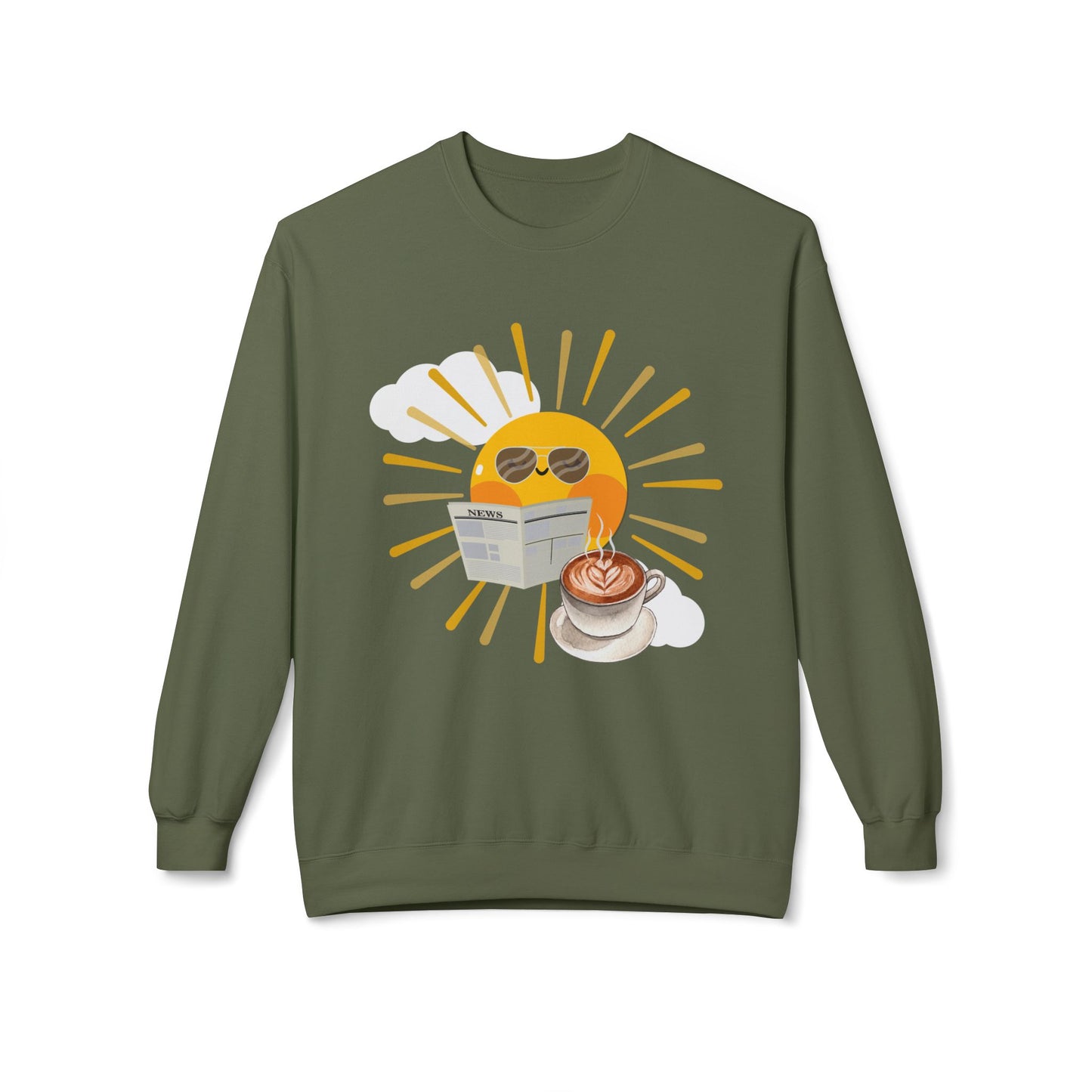 Teen/Adult Unisex Sunny Side of the Story Sweatshirt β Cheerful Morning Reader Design