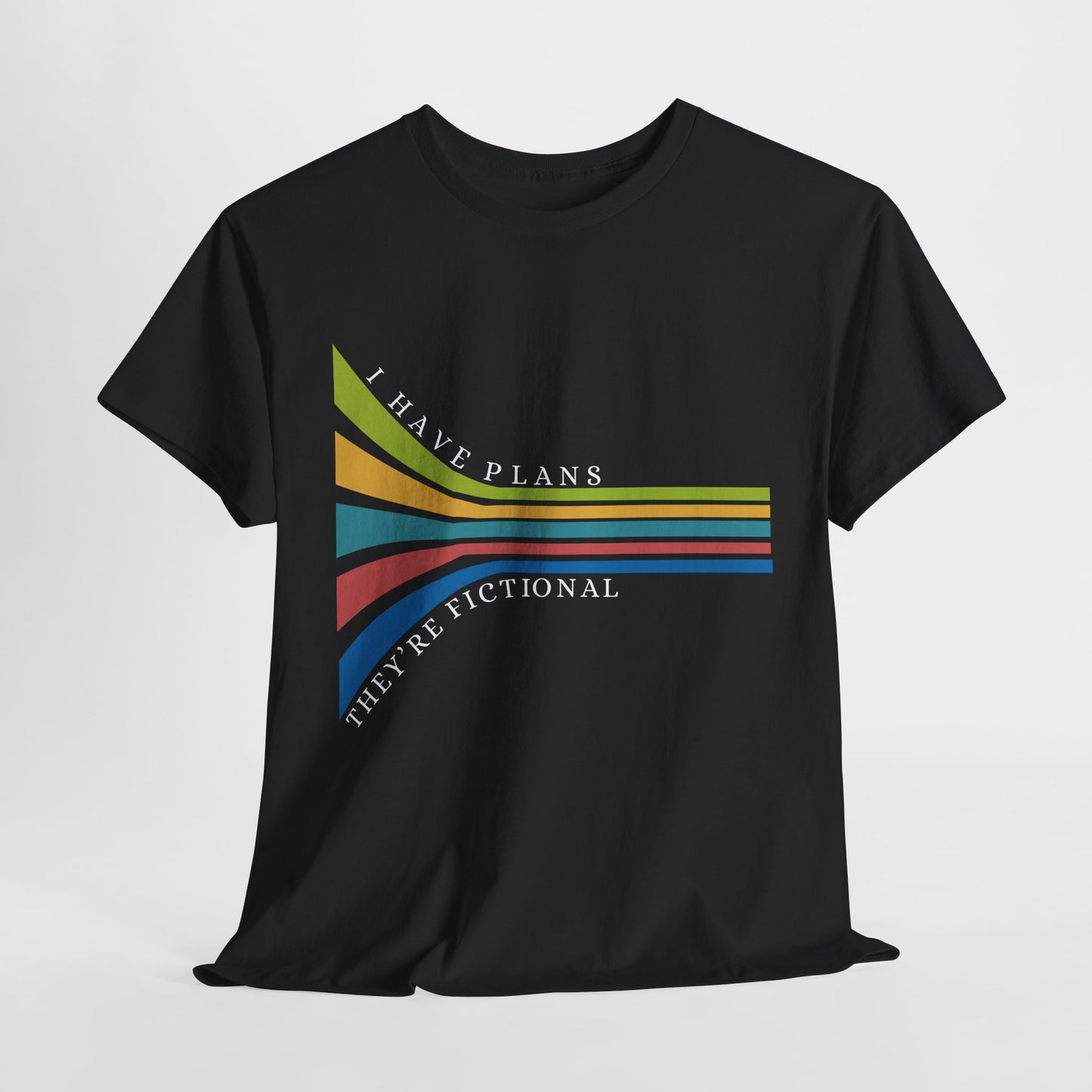 Teen/Adult Unisex I Have Plans – They’re Fictional Tee – Introvert Humor for Book-Loving Souls