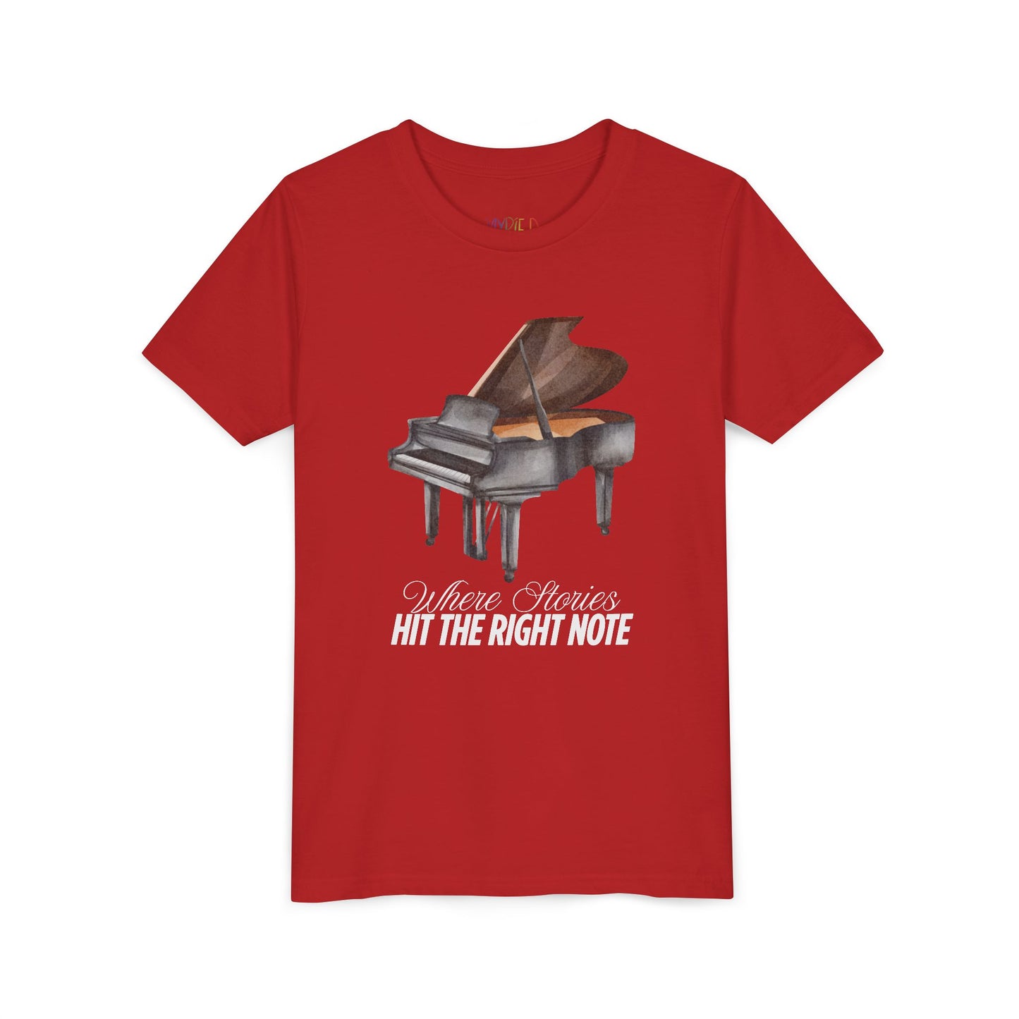 Youth Where Stories Hit the Right Note Tee – Piano Shirt for Kids Who Love Music and Meaning