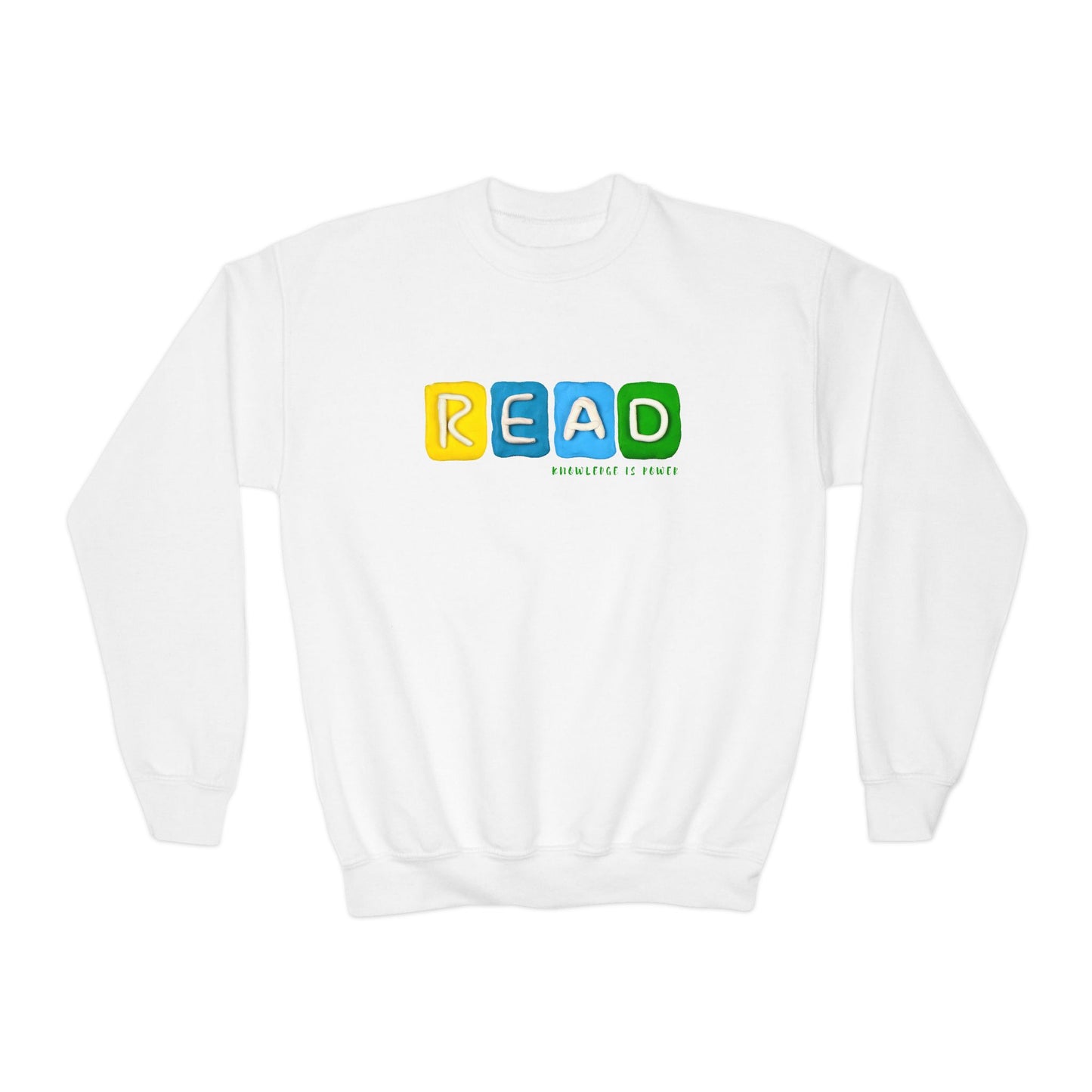 Youth READ Knowledge Is Power Sweatshirt β Bright, Bold & Brainy!