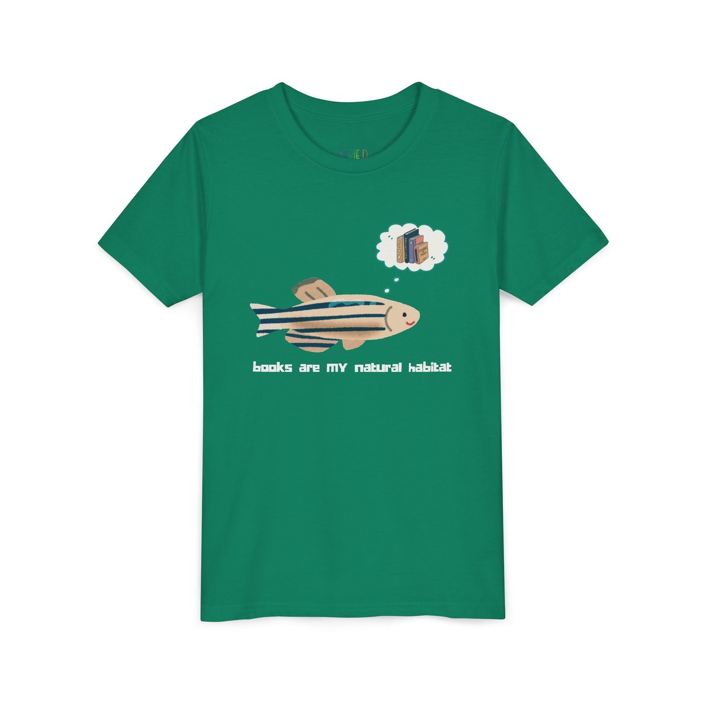 Youth Books Are My Natural Habitat Tee – Perfect for Young Bookworms, A playful design for deep-diving readers