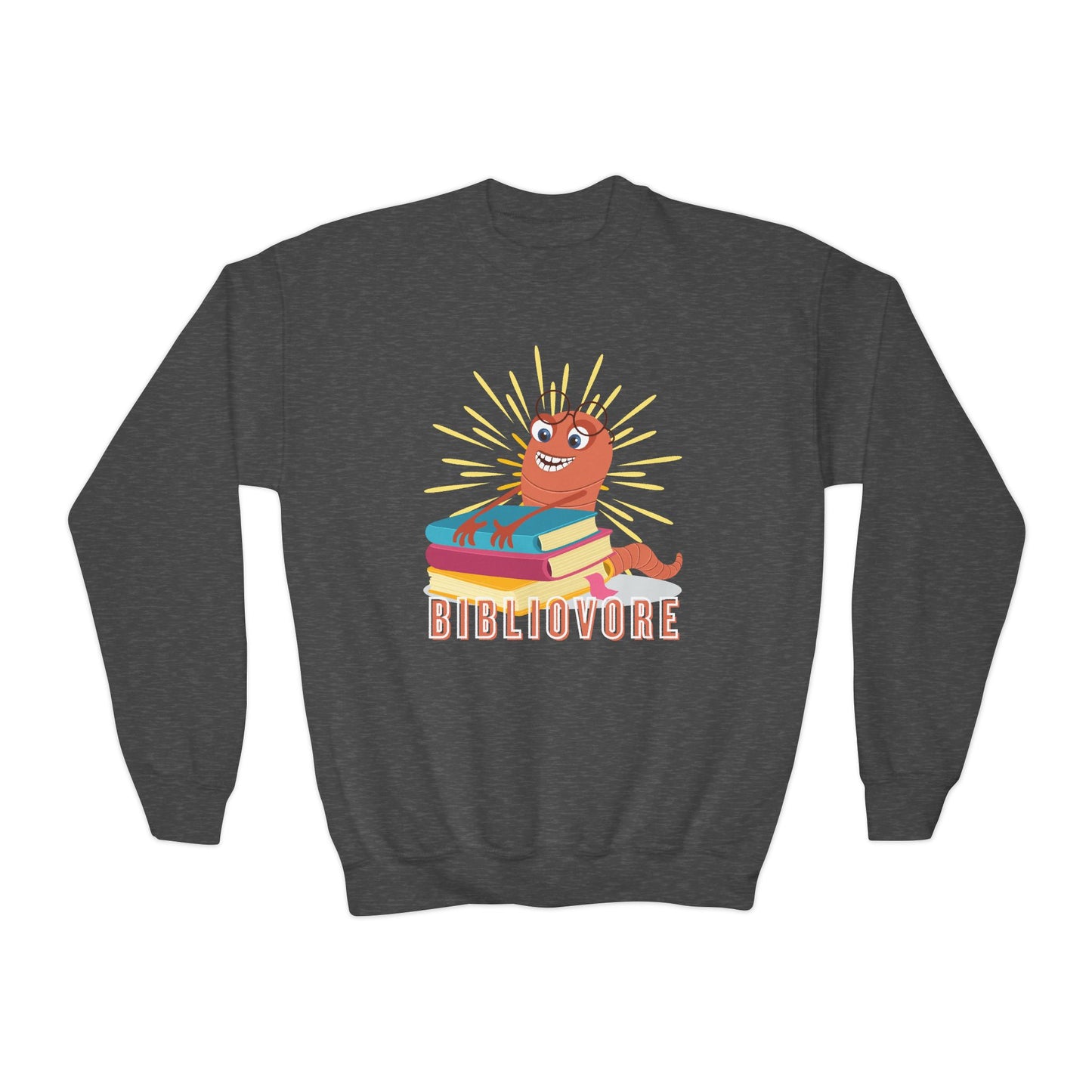 Youth Bibliovore Sweatshirt – Hungry for a Good Book!