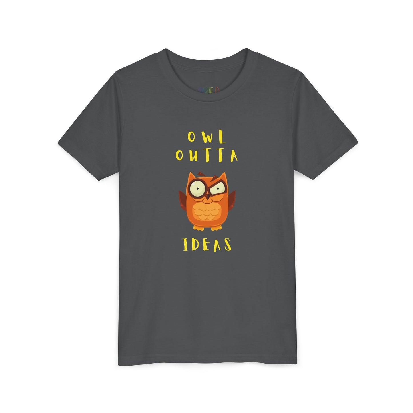 Youth Owl Outta Ideas T-Shirt – Funny Gift for Creative Kids & Readers