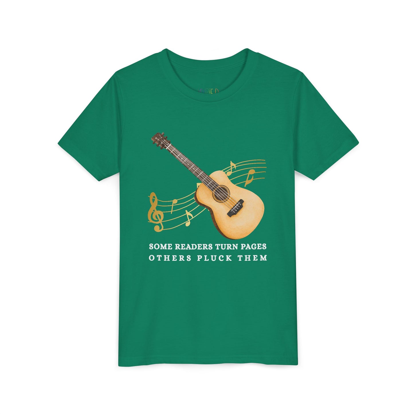 Youth Some Readers Turn Pages, Others Pluck Them Tee – Guitar Lover Shirt for Musical Bookworms
