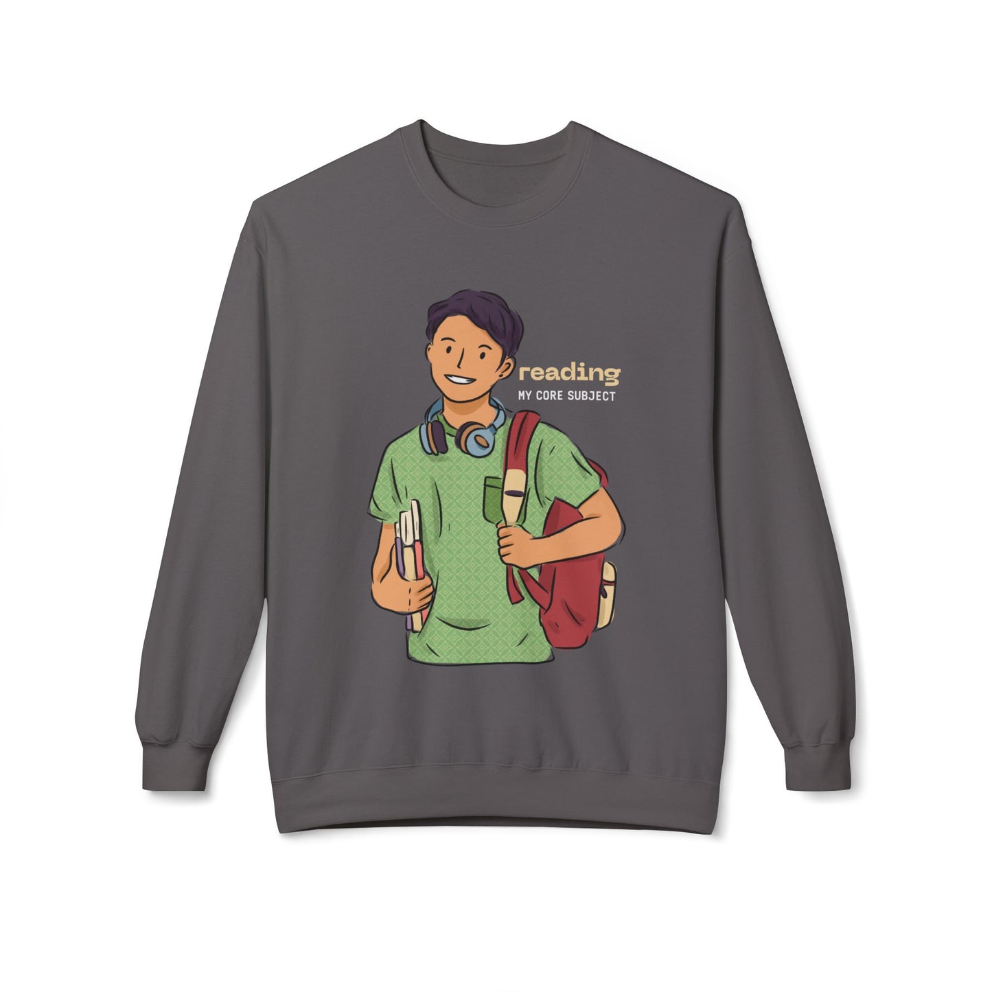Teen/Adult Unisex Reading – My Core Subject Sweatshirt – Academic Book Lover Crewneck