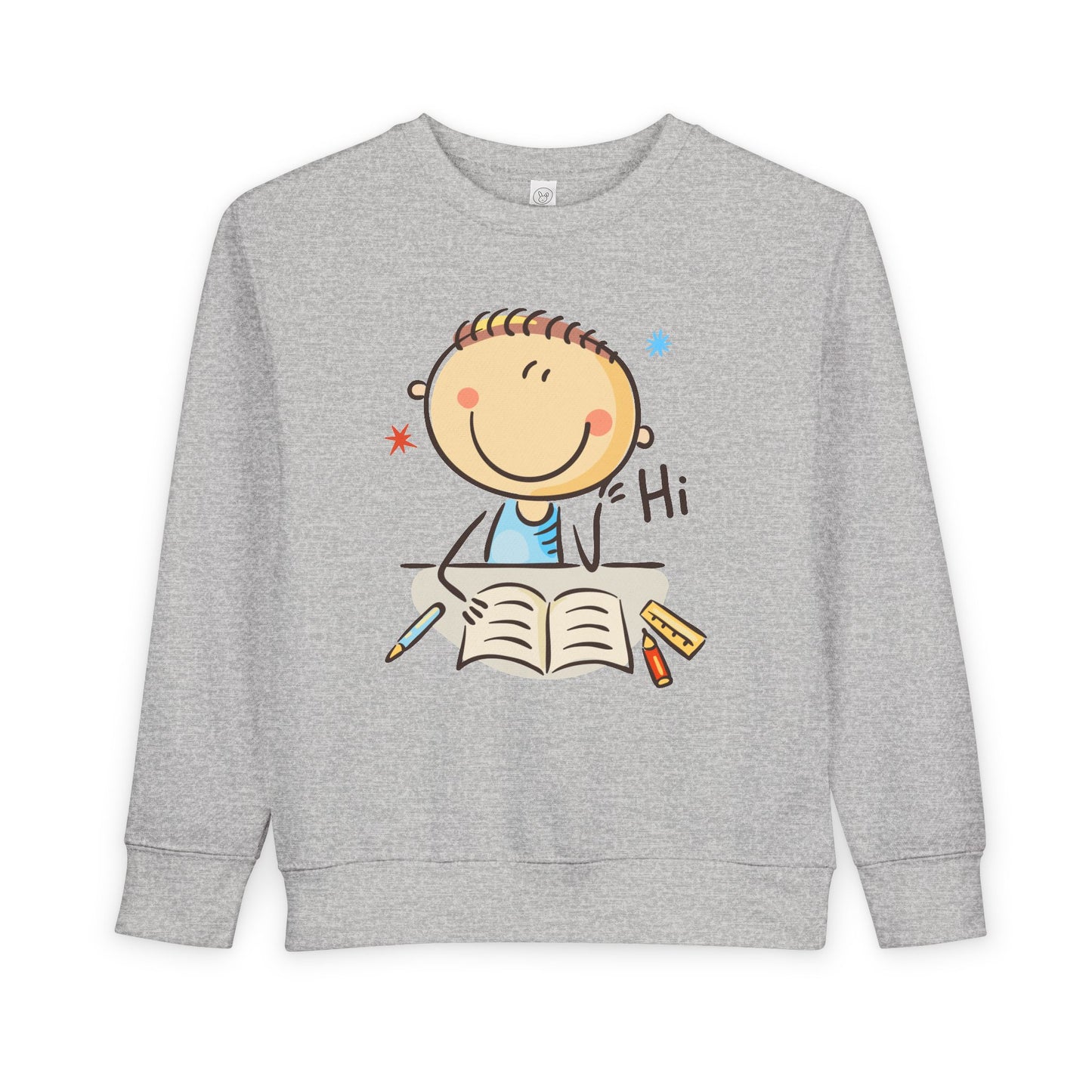 Toddler Hi There Reader Sweatshirt β Cheerful Learning Crewneck for Little Bookworms